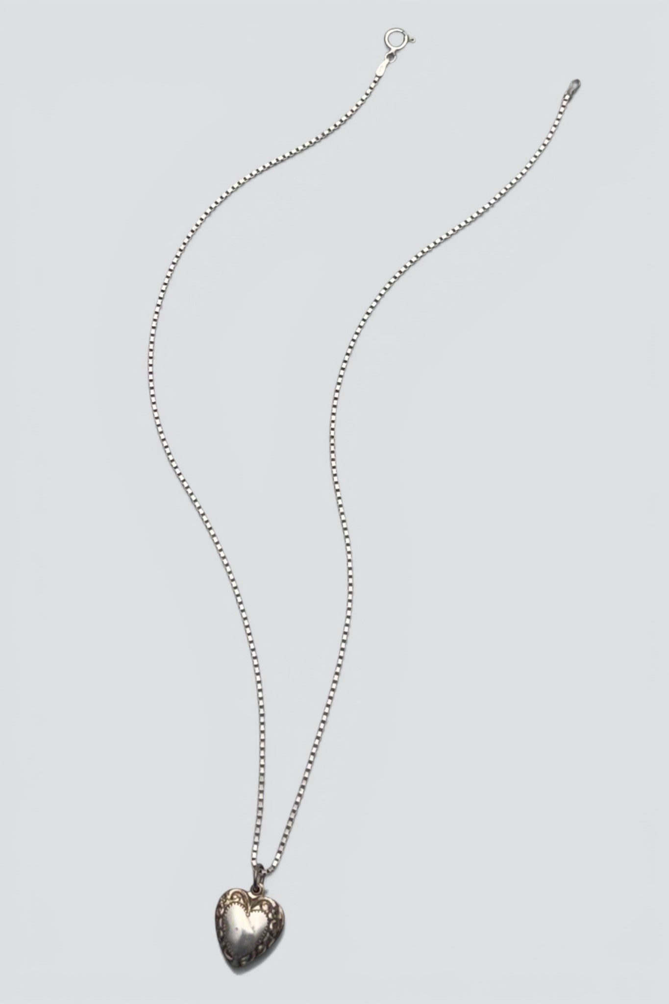 Sterling Silver Engraved Heart Necklace