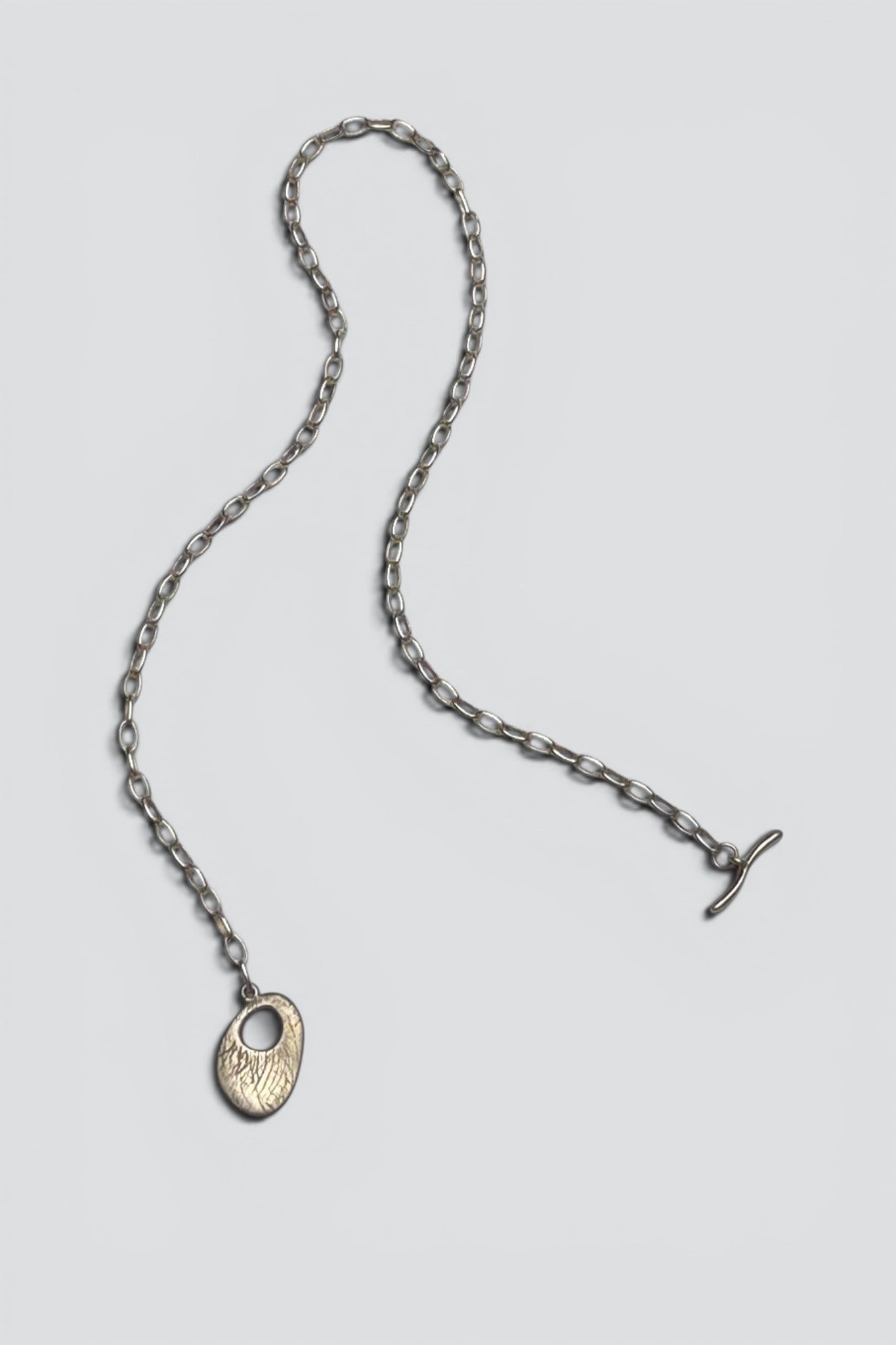Sterling Silver Flat Toggle Chain Necklace