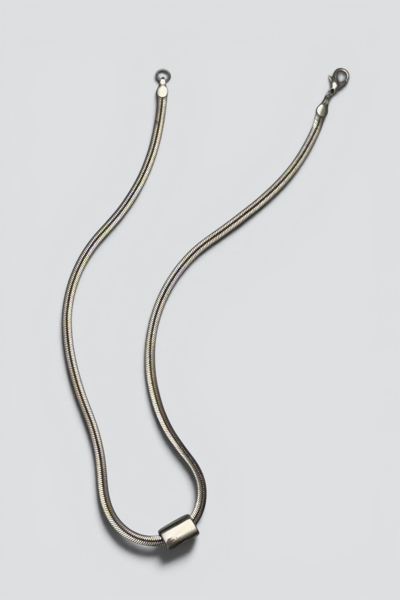 Sterling Silver Herringbone Slider Necklace