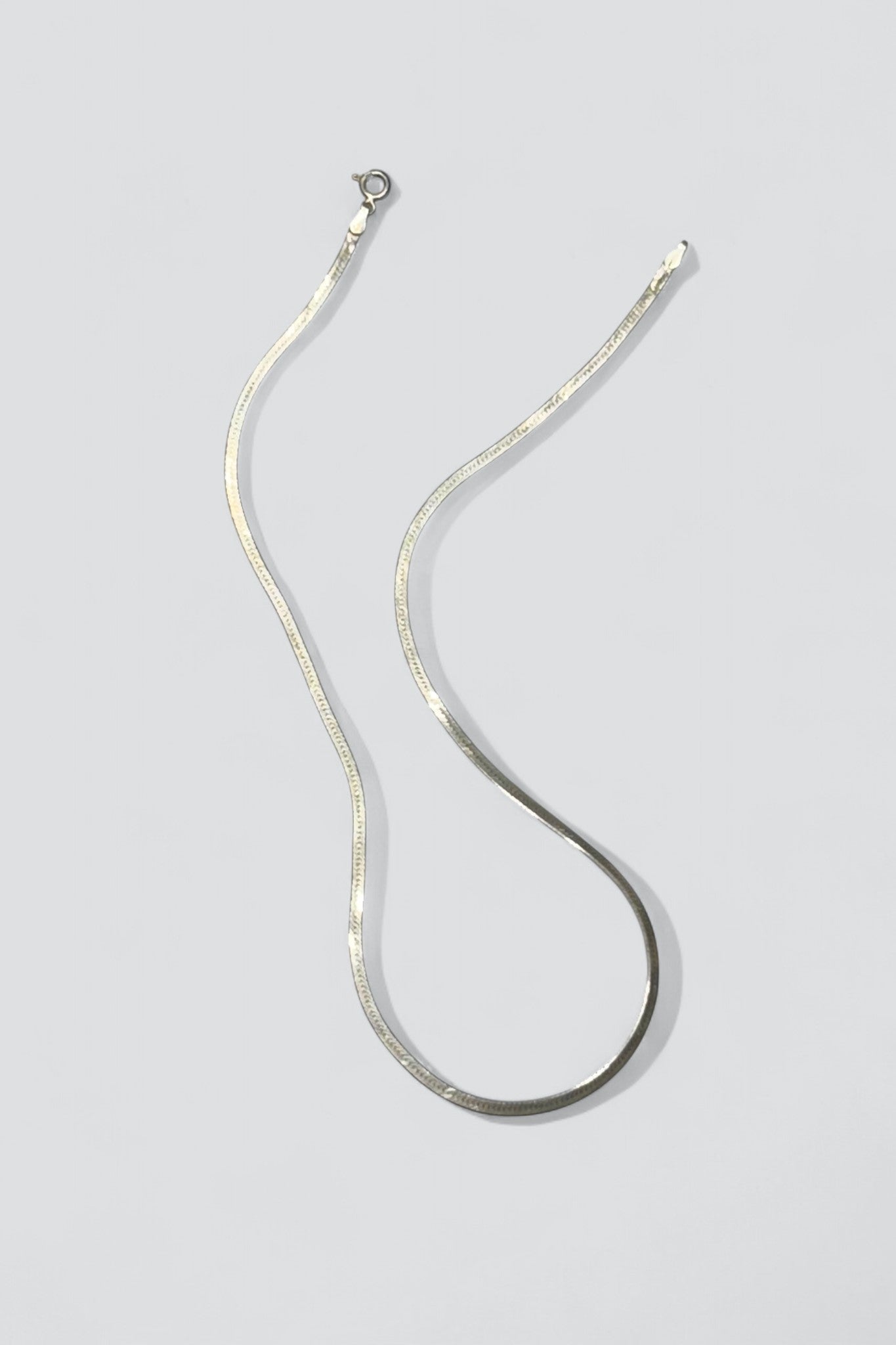 Sterling Silver Thin Herringbone Necklace