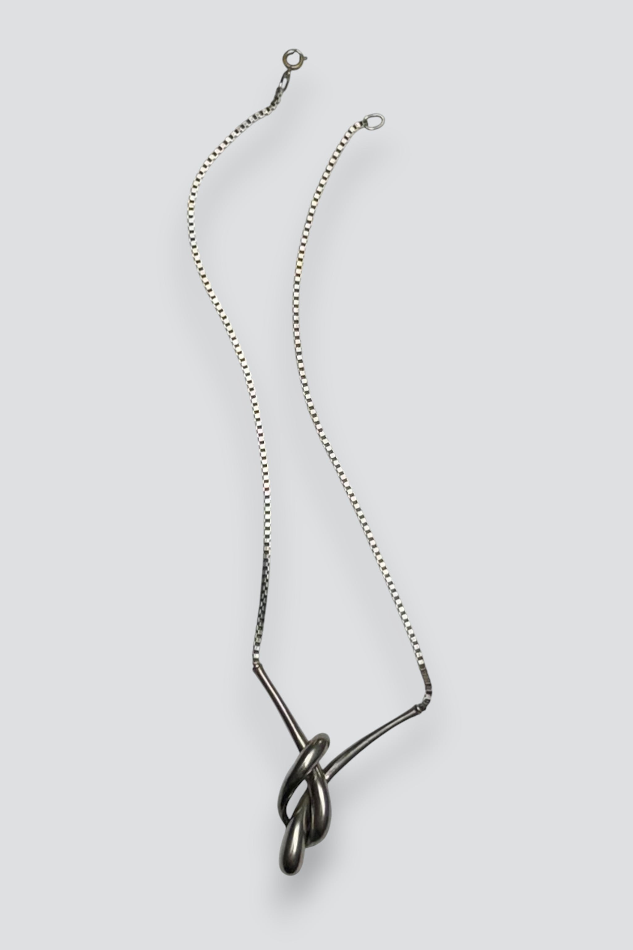 Sterling Silver Knot Box Chain Necklace