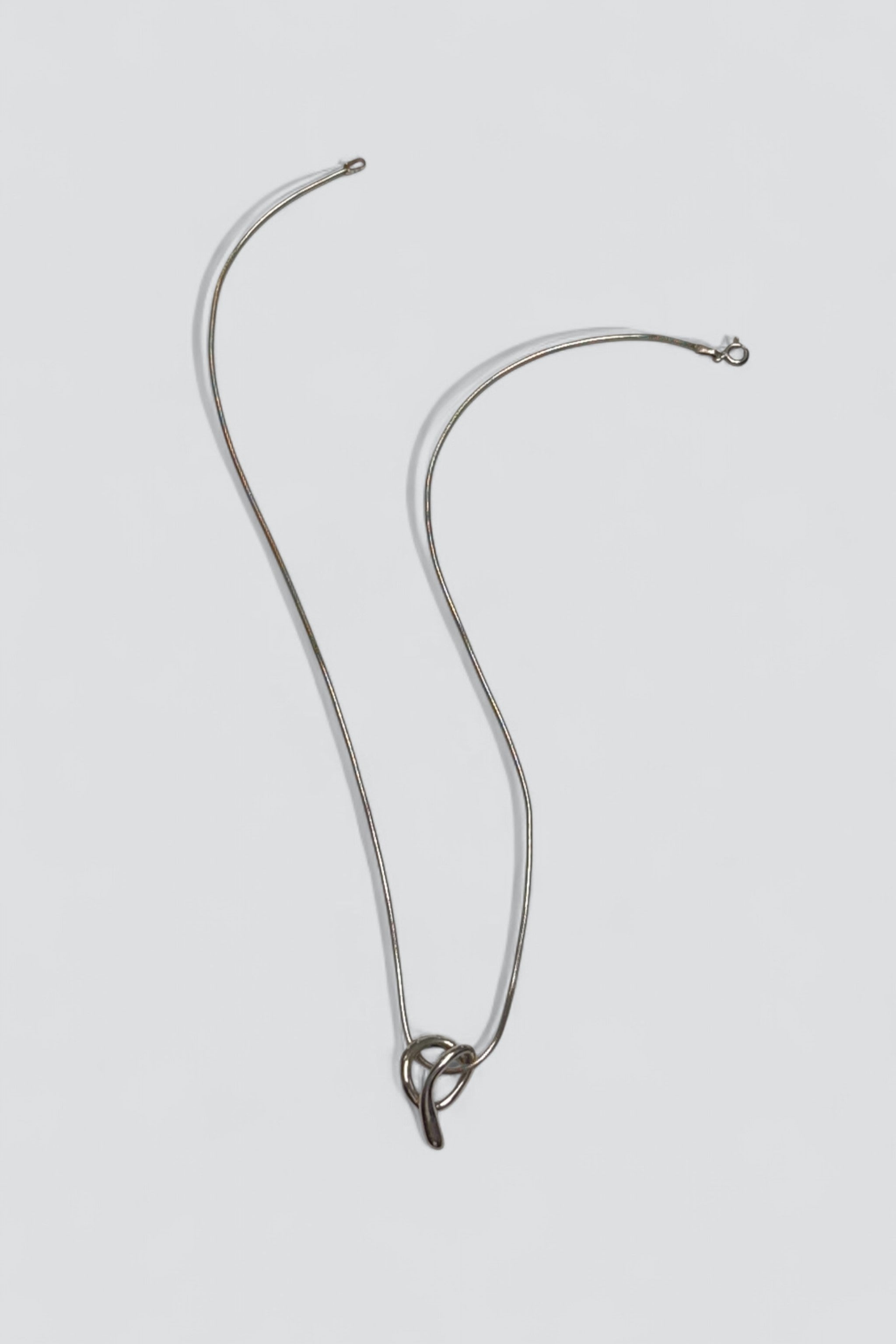 Sterling Silver Abstract Loop Pendant Necklace
