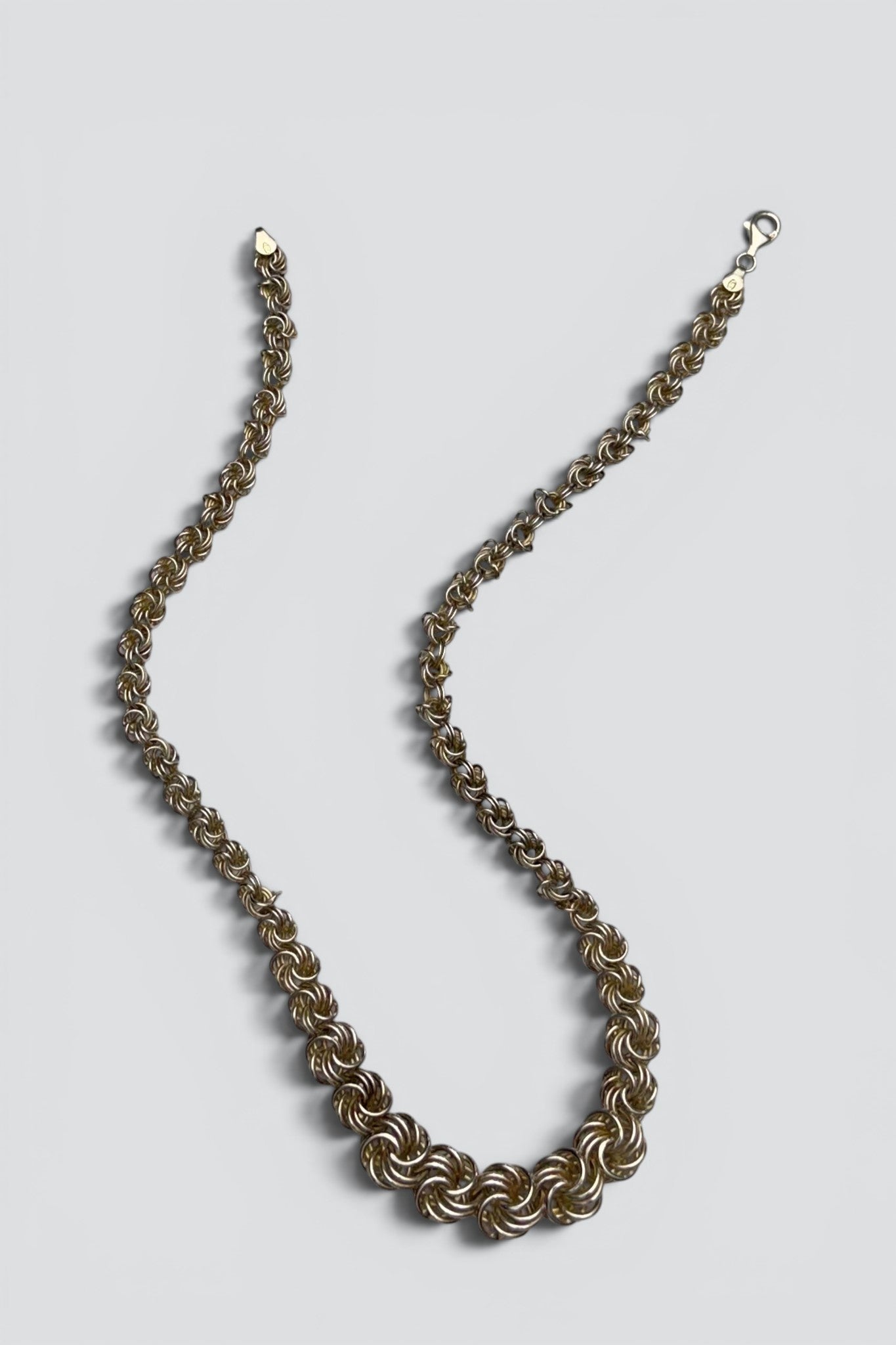 Sterling Silver Graduated Byz Necklace