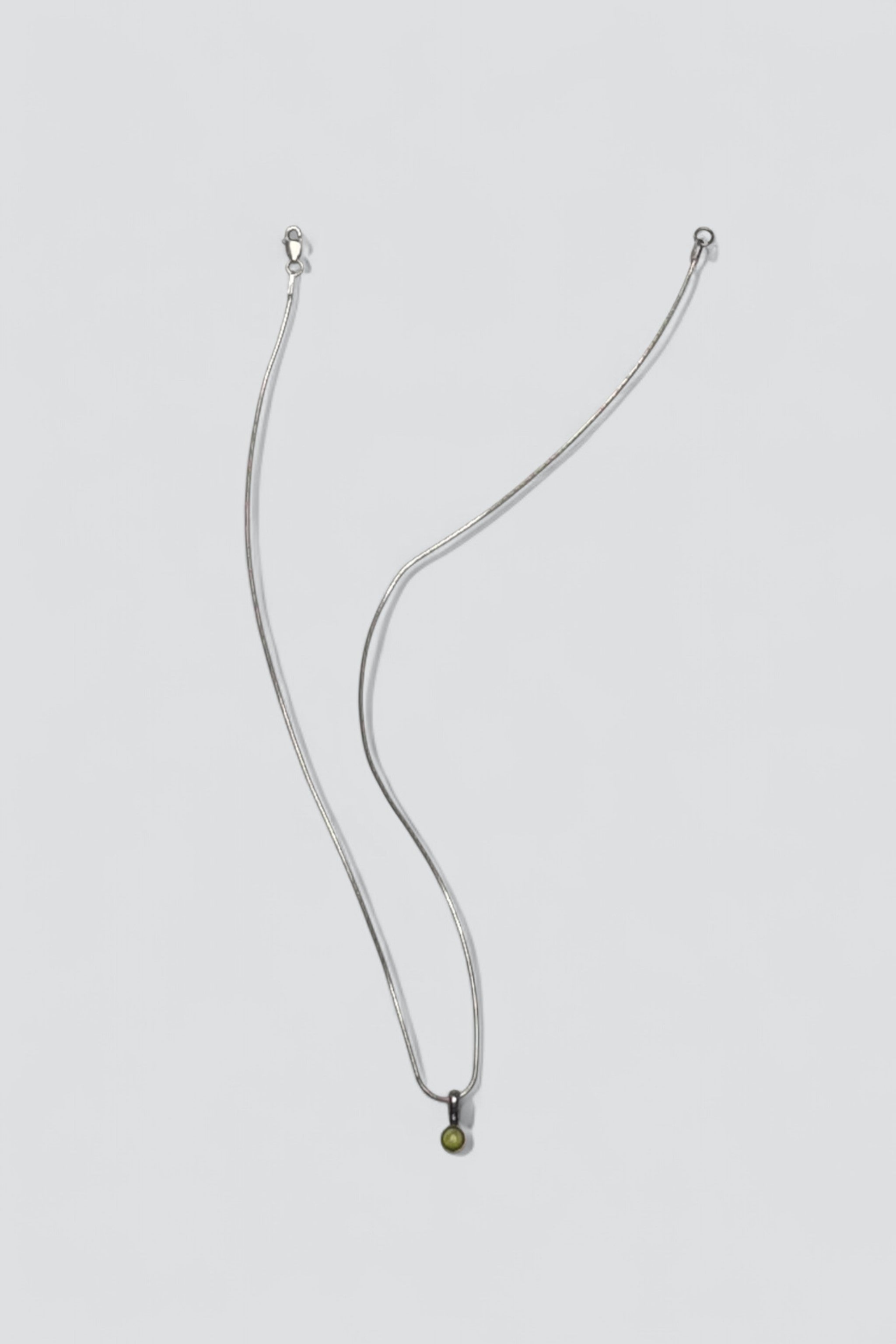 Sterling Silver Peridot Dot Pendant Necklace