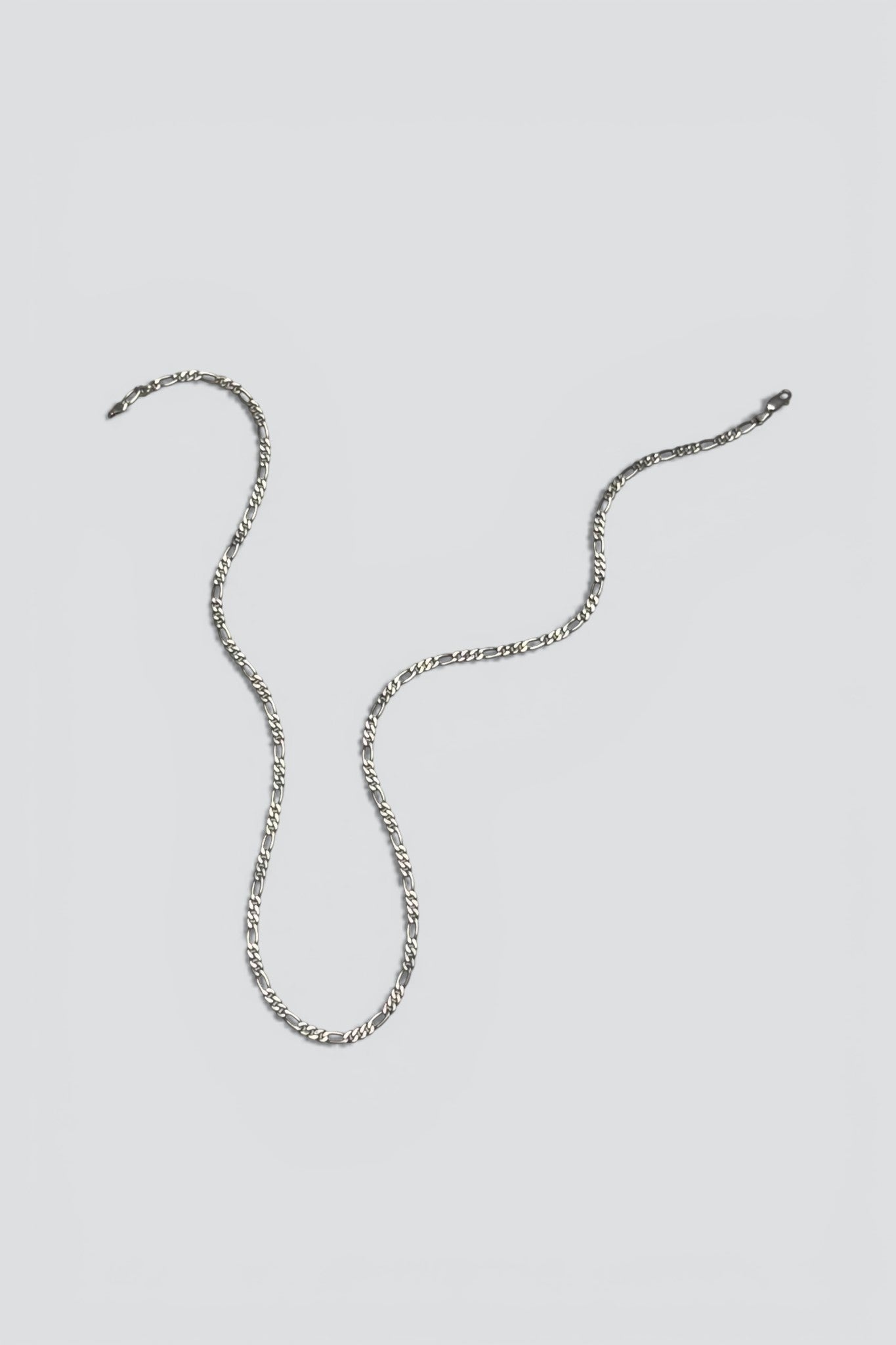 Sterling Silver Long Figaro Chain Necklace