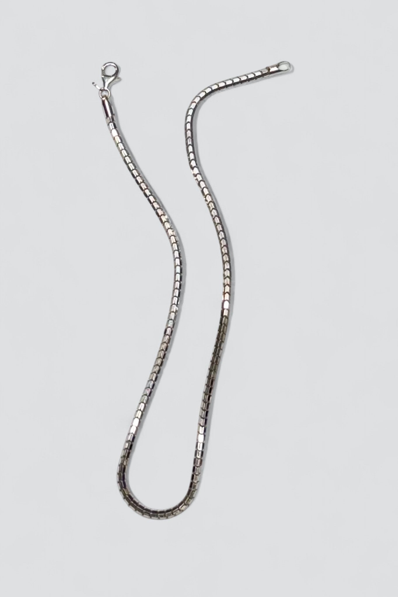 Sterling Silver Hex Box Chain Necklace