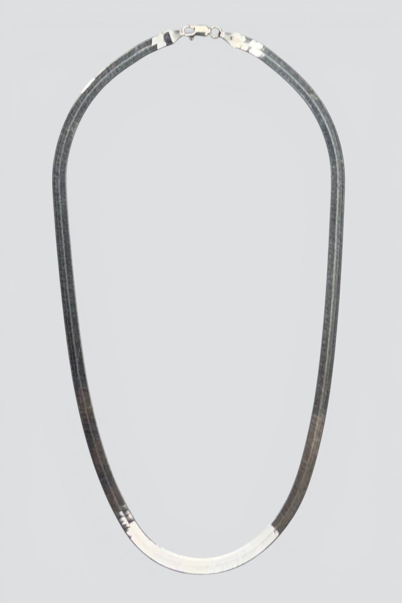 Sterling Silver Herringbone Chain Necklace