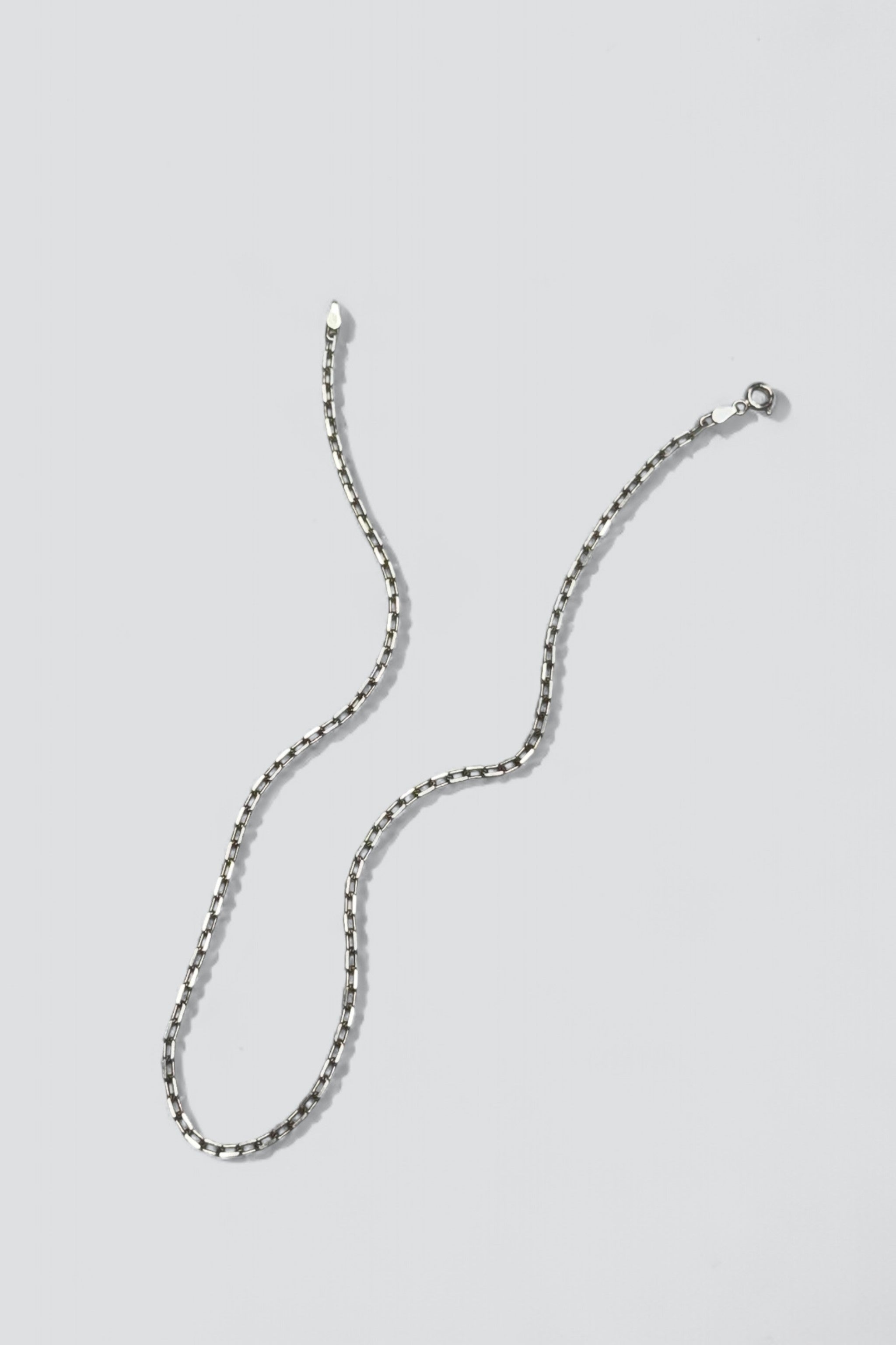 Sterling Silver Rect Link Necklace