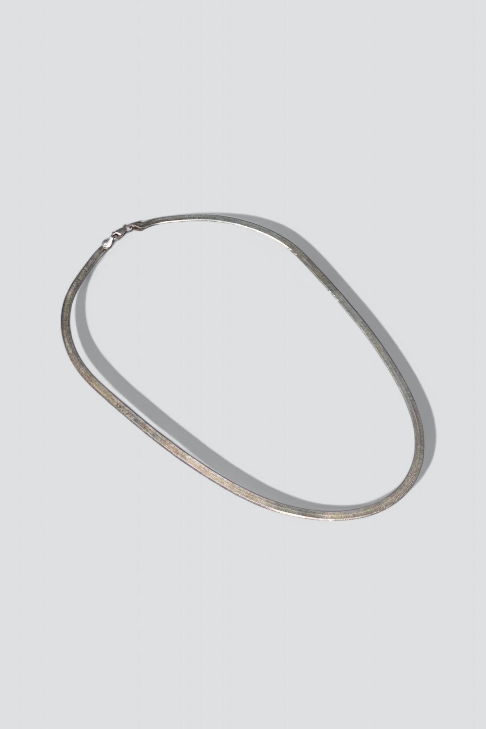 Sterling Silver Herringbone Chain Necklace