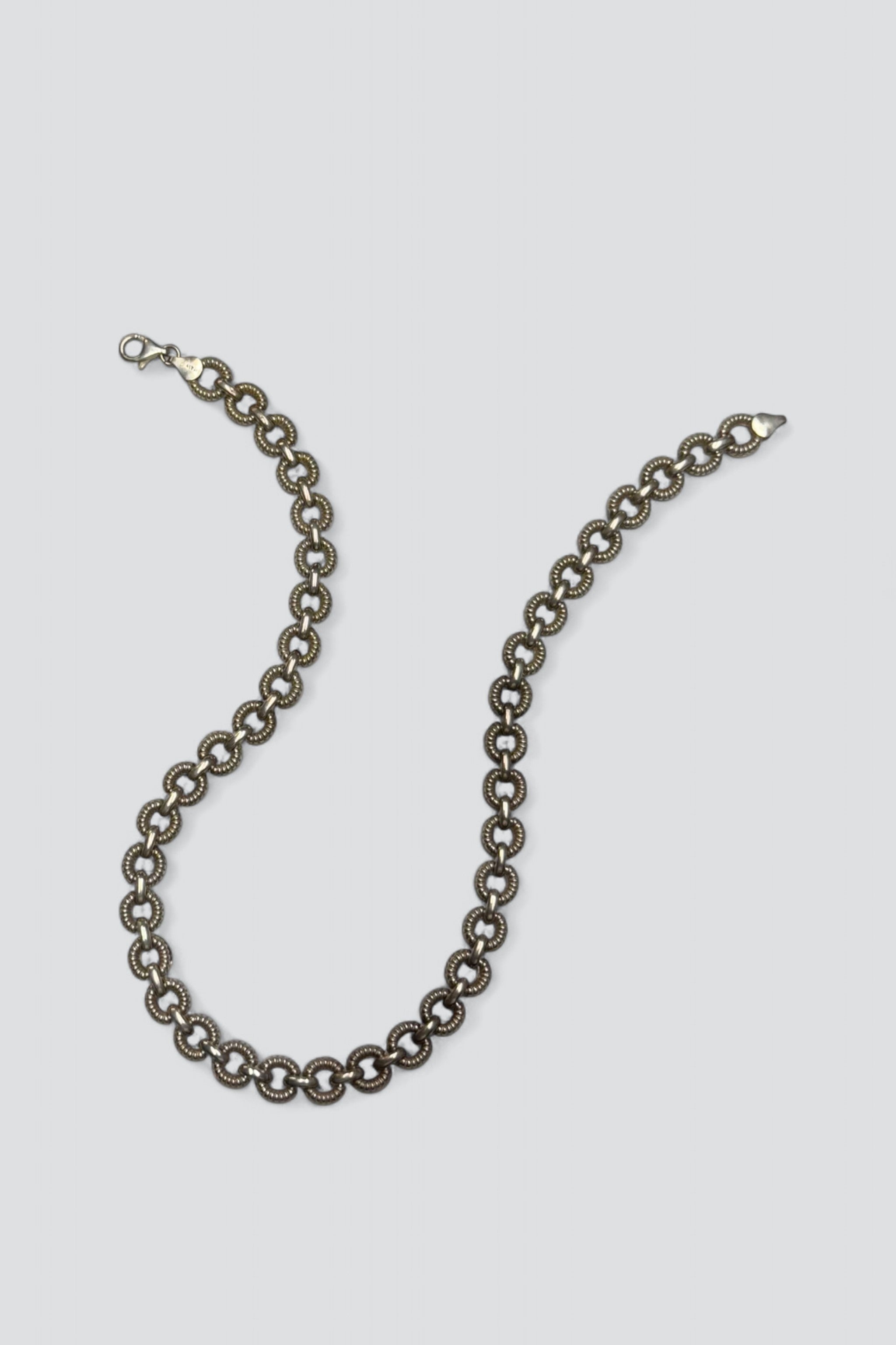 Sterling Silver Circle Link Necklace