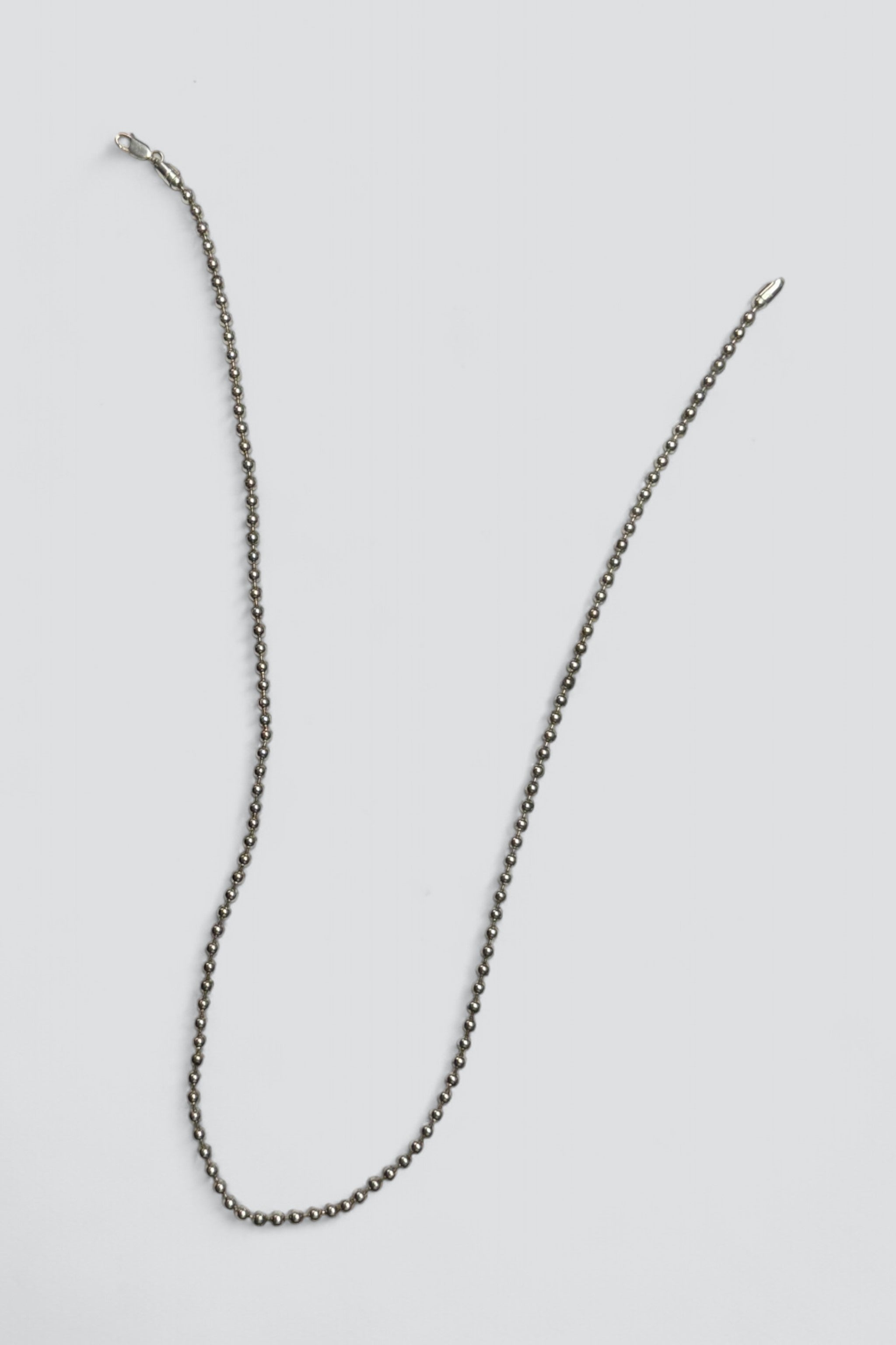 Sterling Silver Long Ball Bead Necklace