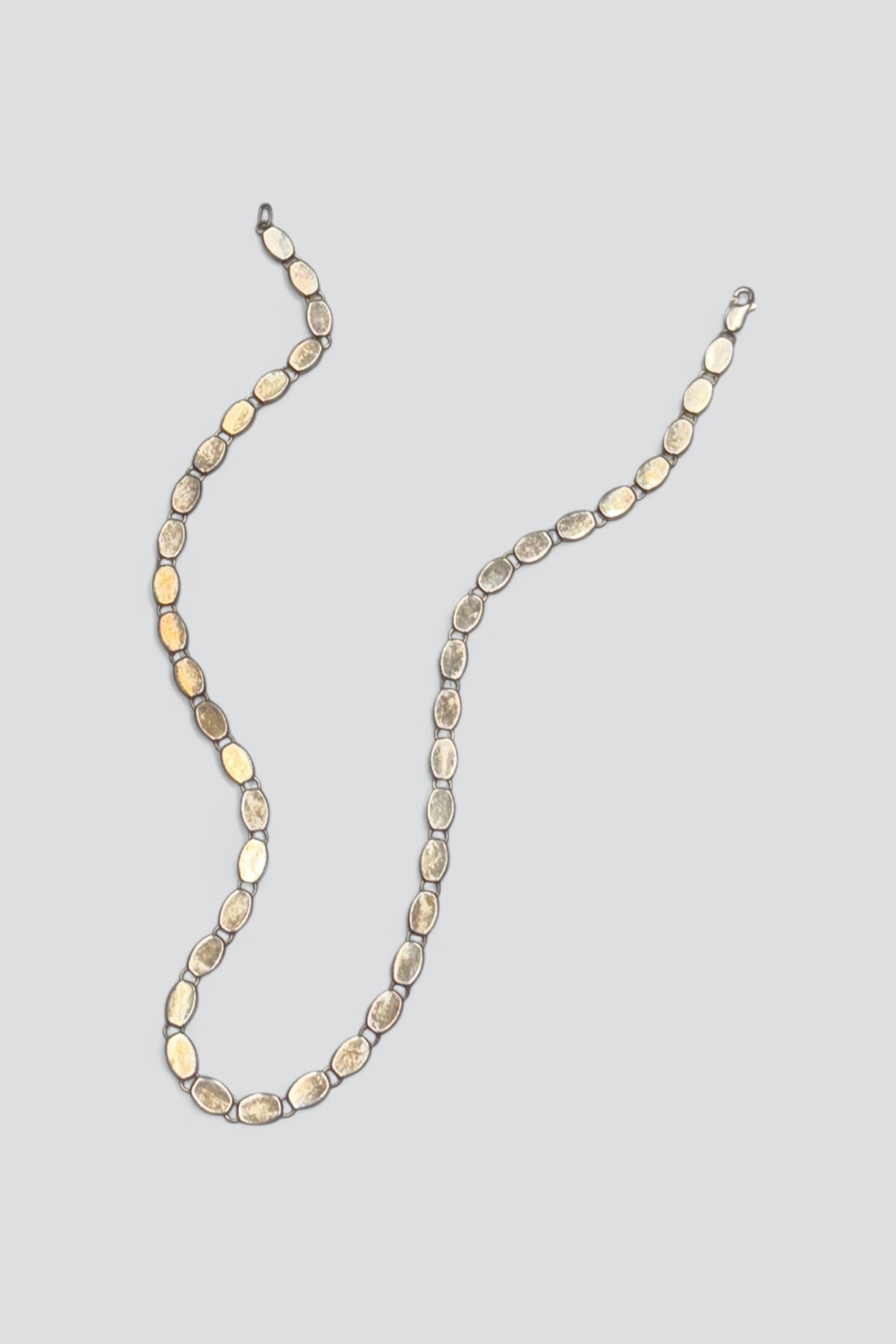 Sterling Silver Flat Oval Chain Necklace