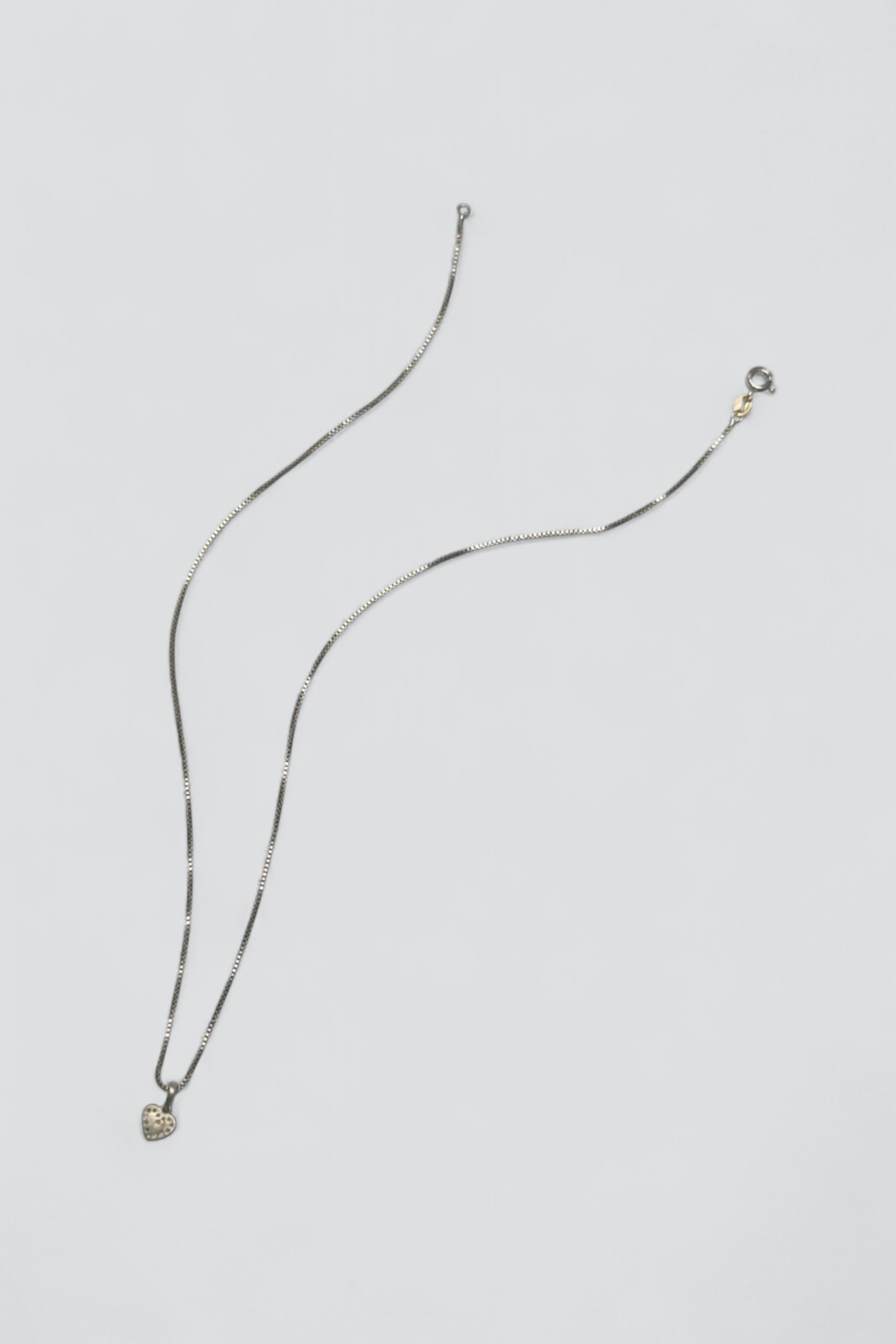Sterling Silver Box Heart Pendant Necklace