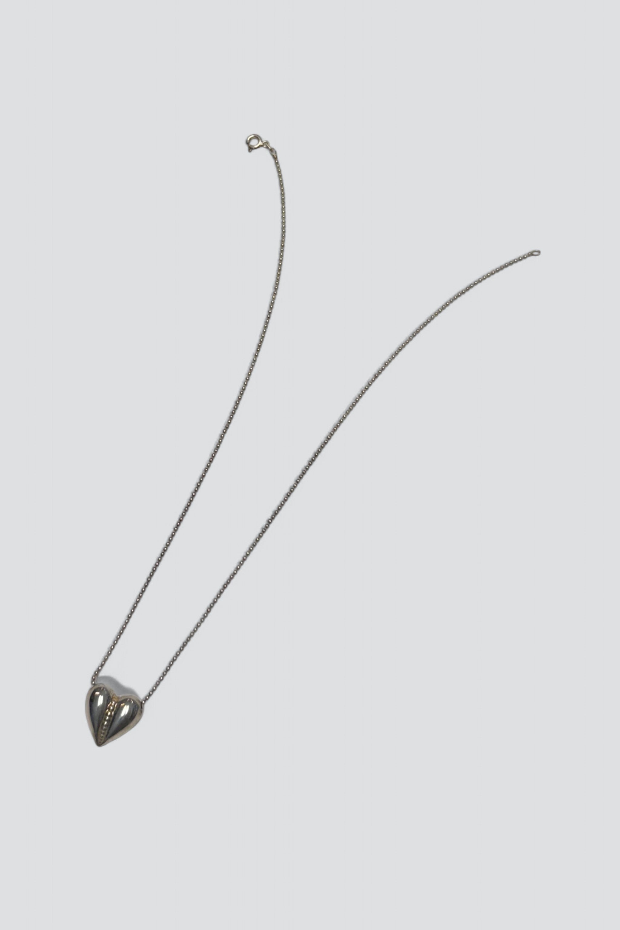 Sterling Silver Ball Heart Necklace