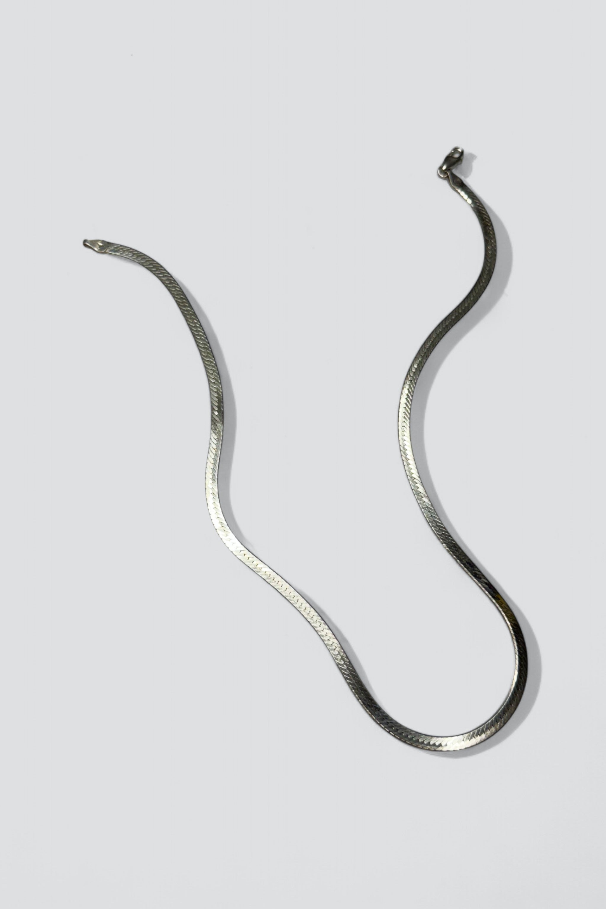 Sterling Silver Herringbone Chain Necklace