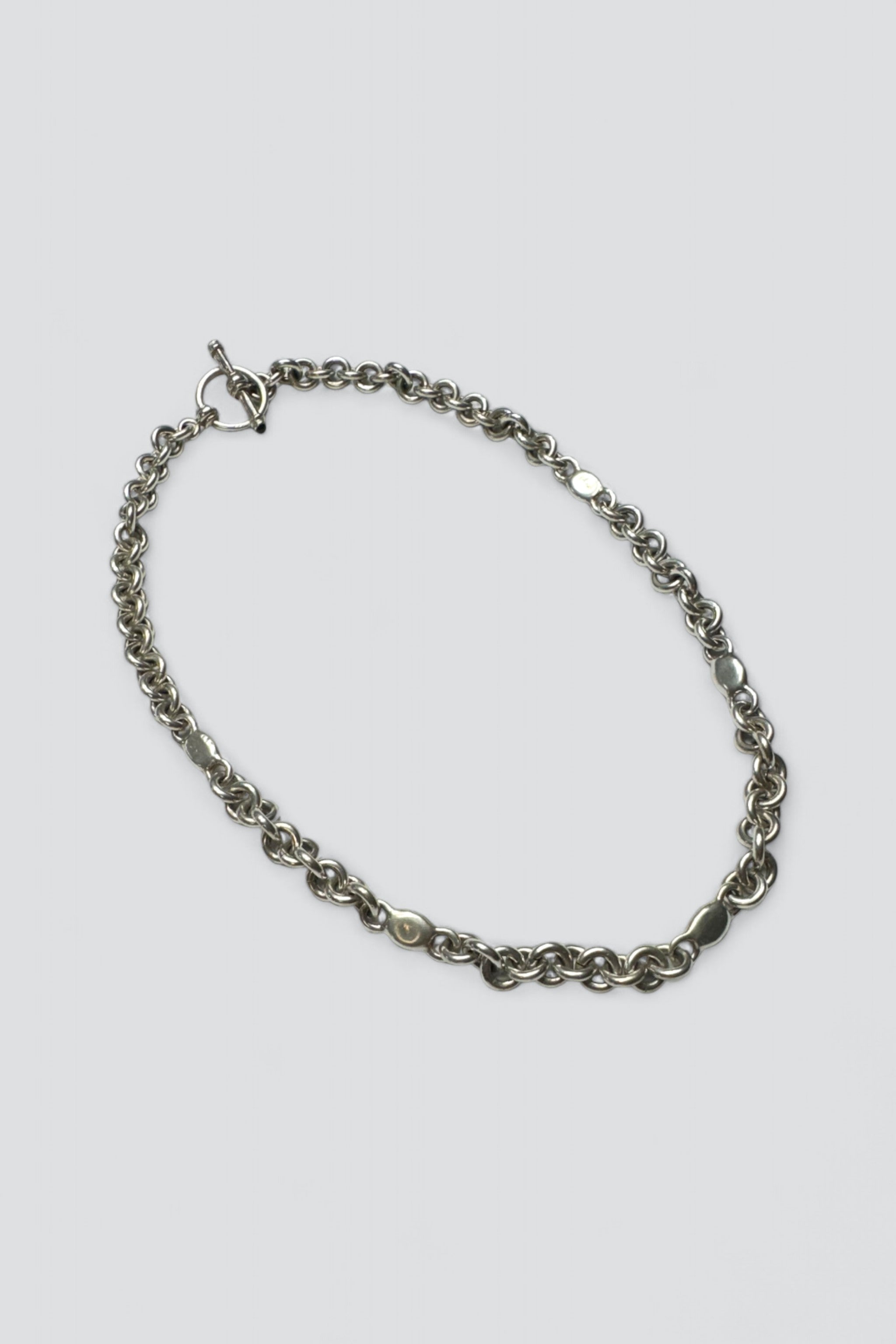Sterling Silver Mixed Toggle Chain Choker