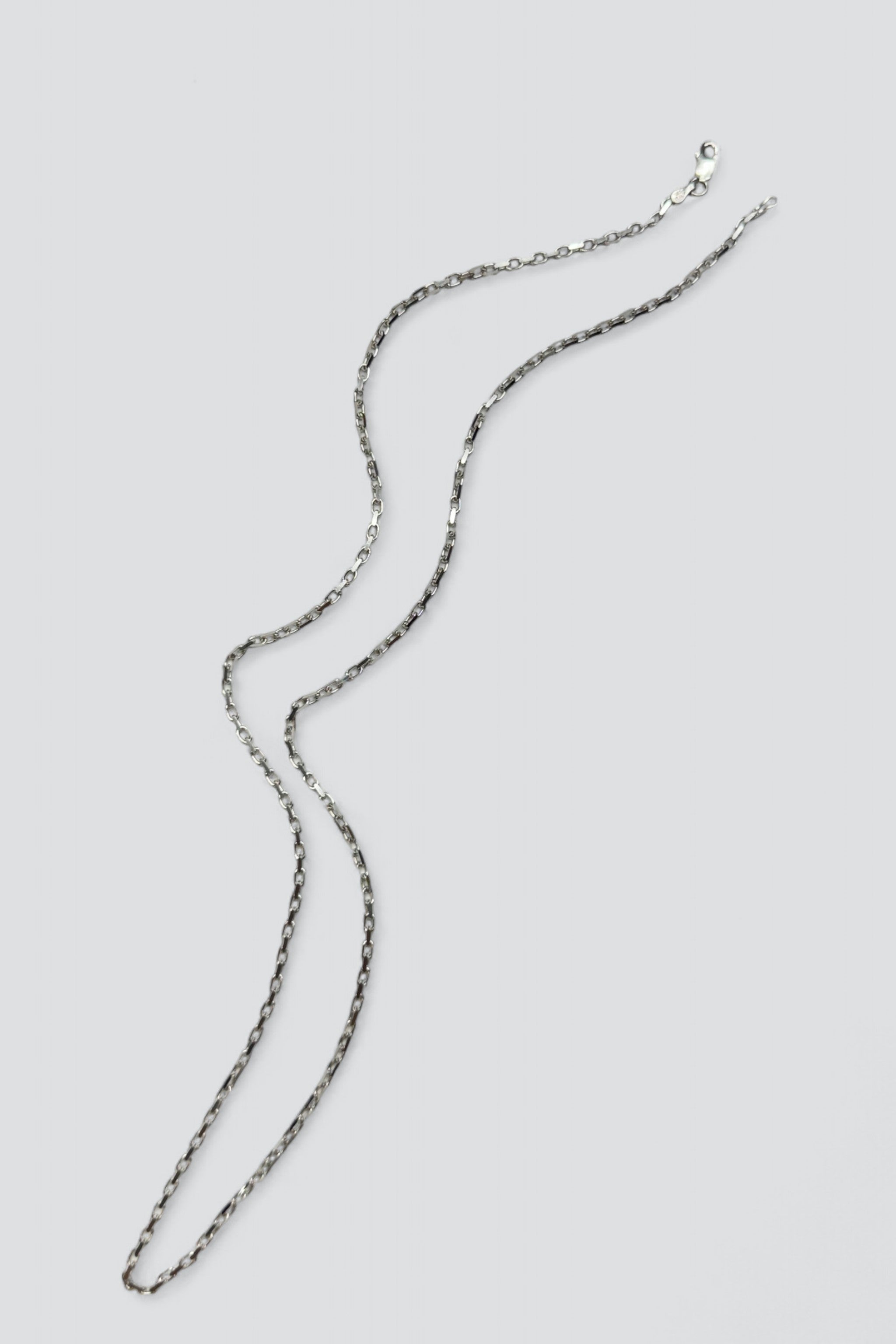 Sterling Silver Square Link Long Chain