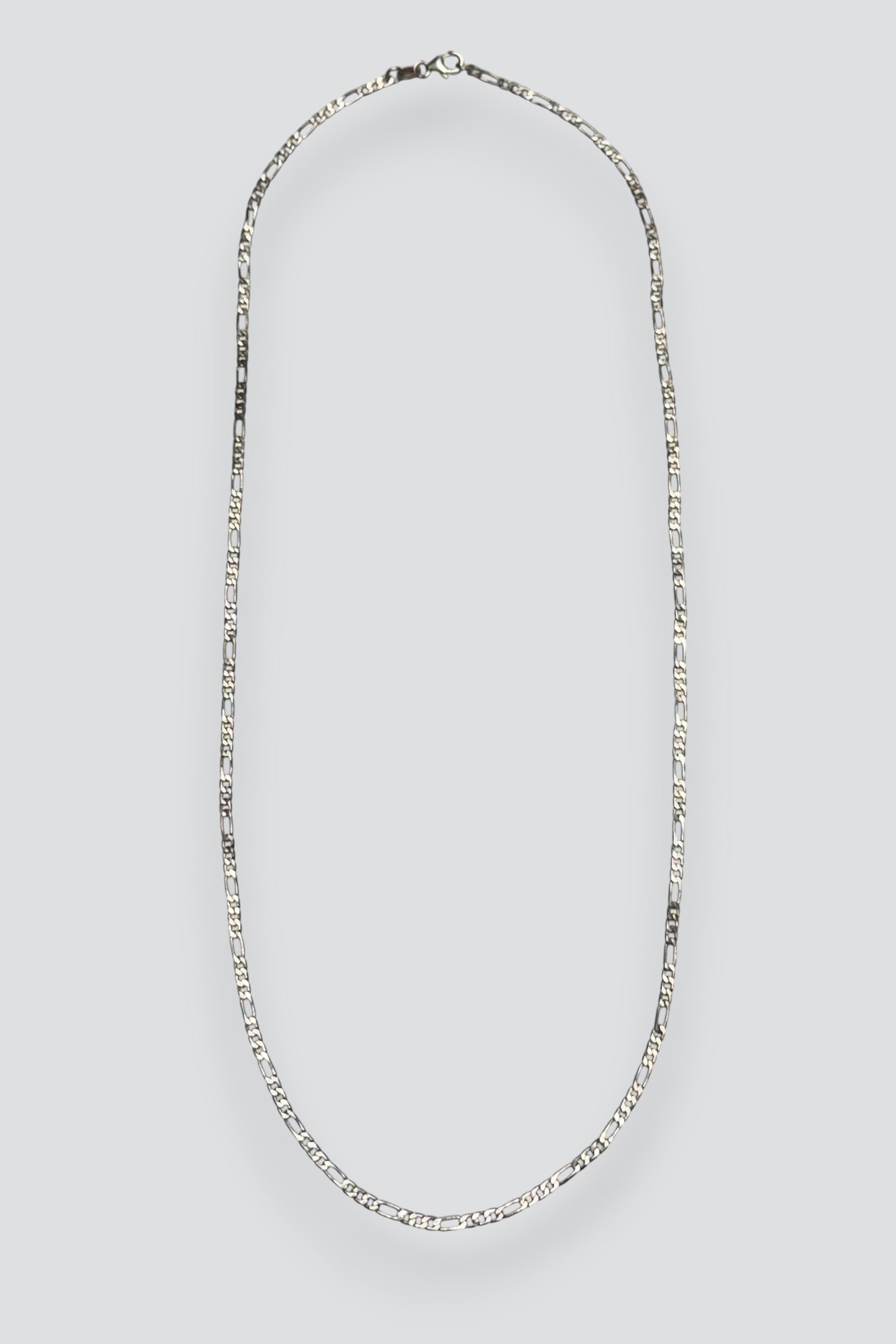 Sterling Silver Thin Figaro Chain Necklace