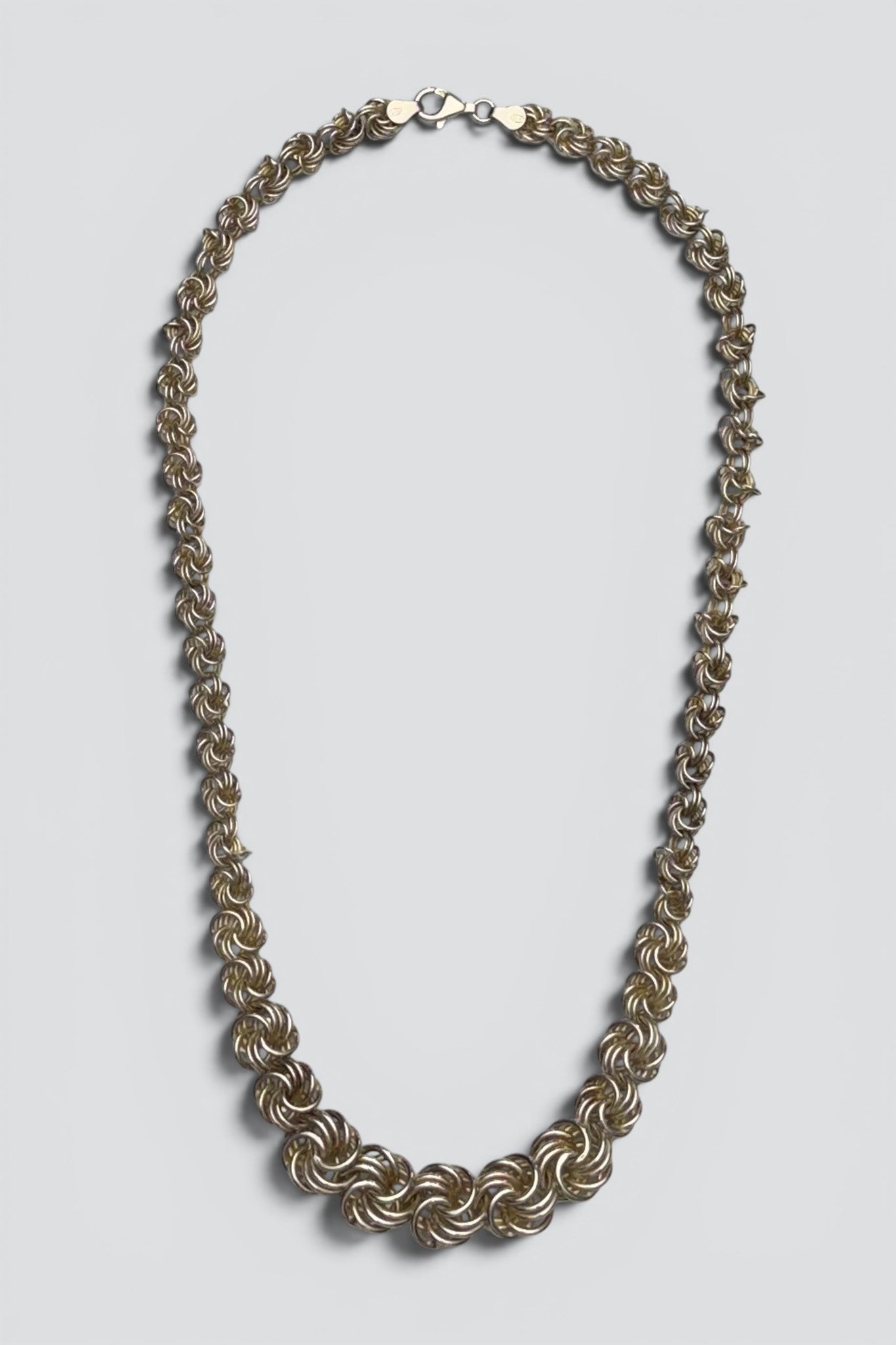 Sterling Silver Graduated Byz Necklace