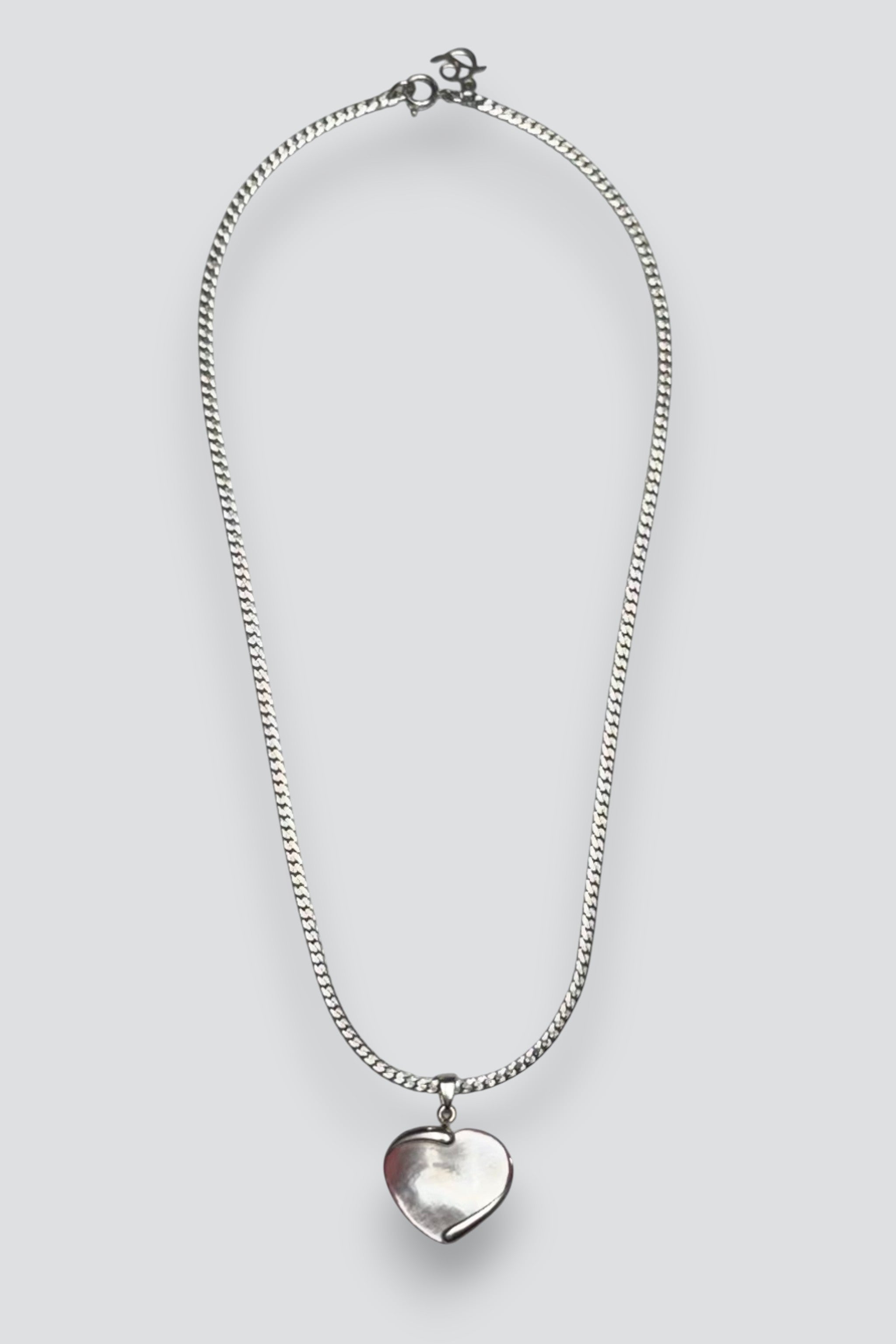 Sterling Silver Mother of Pearl Heart Necklace