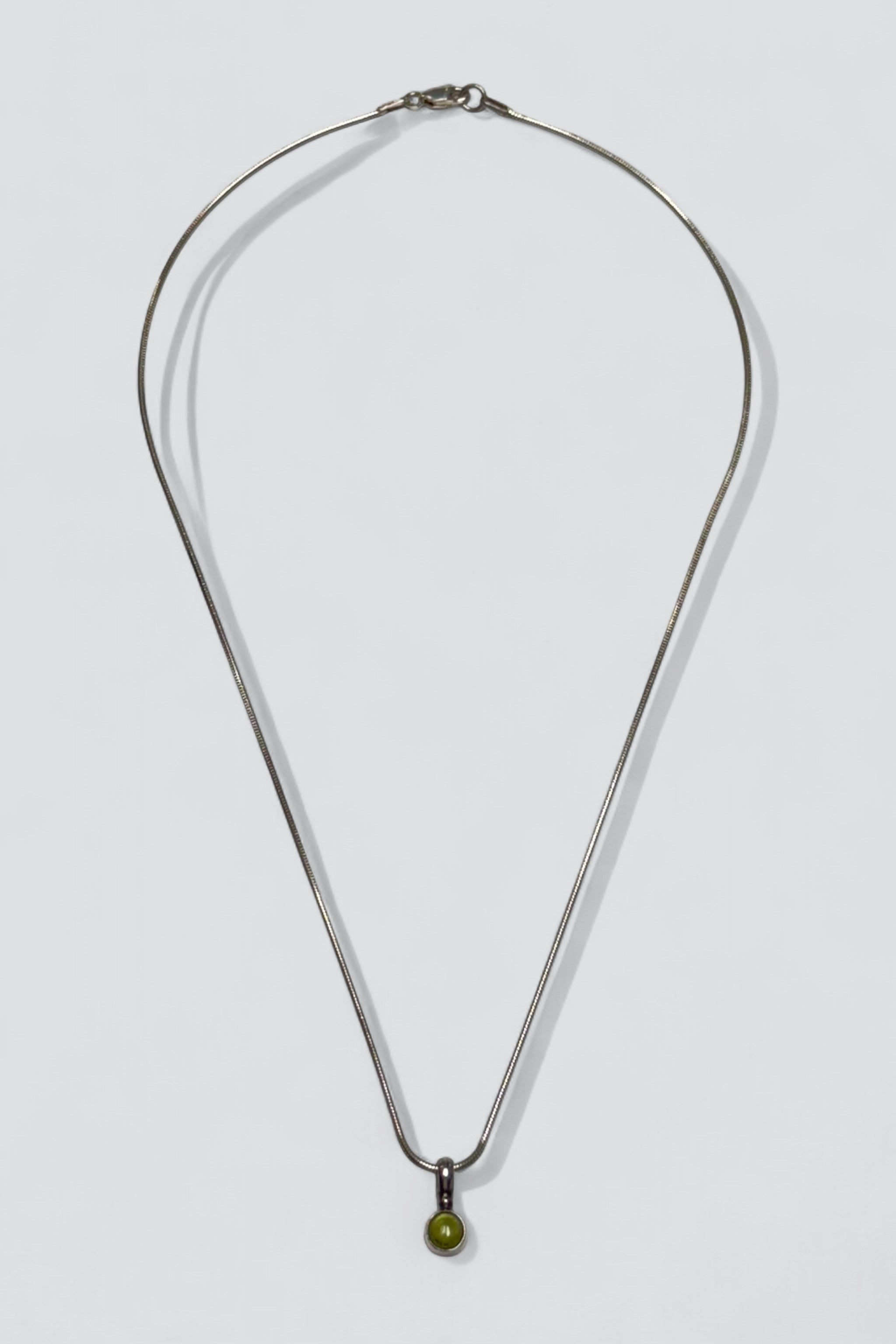 Sterling Silver Peridot Dot Pendant Necklace