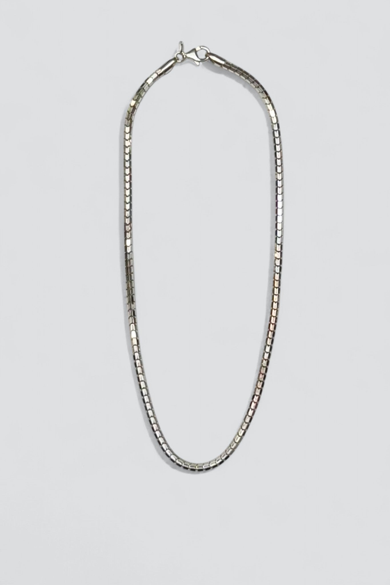 Sterling Silver Hex Box Chain Necklace