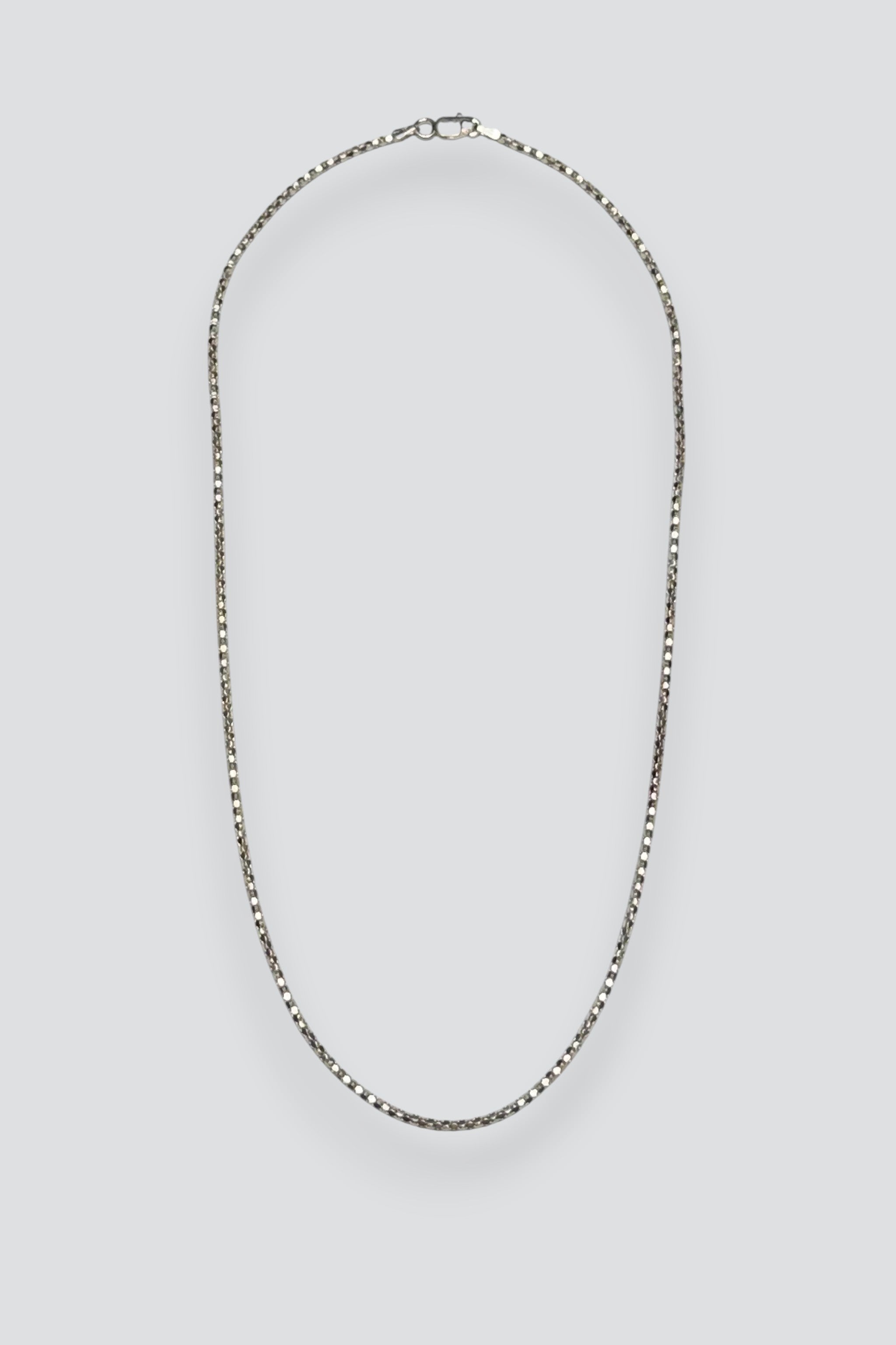 Sterling Silver Dot Set Chain Necklace