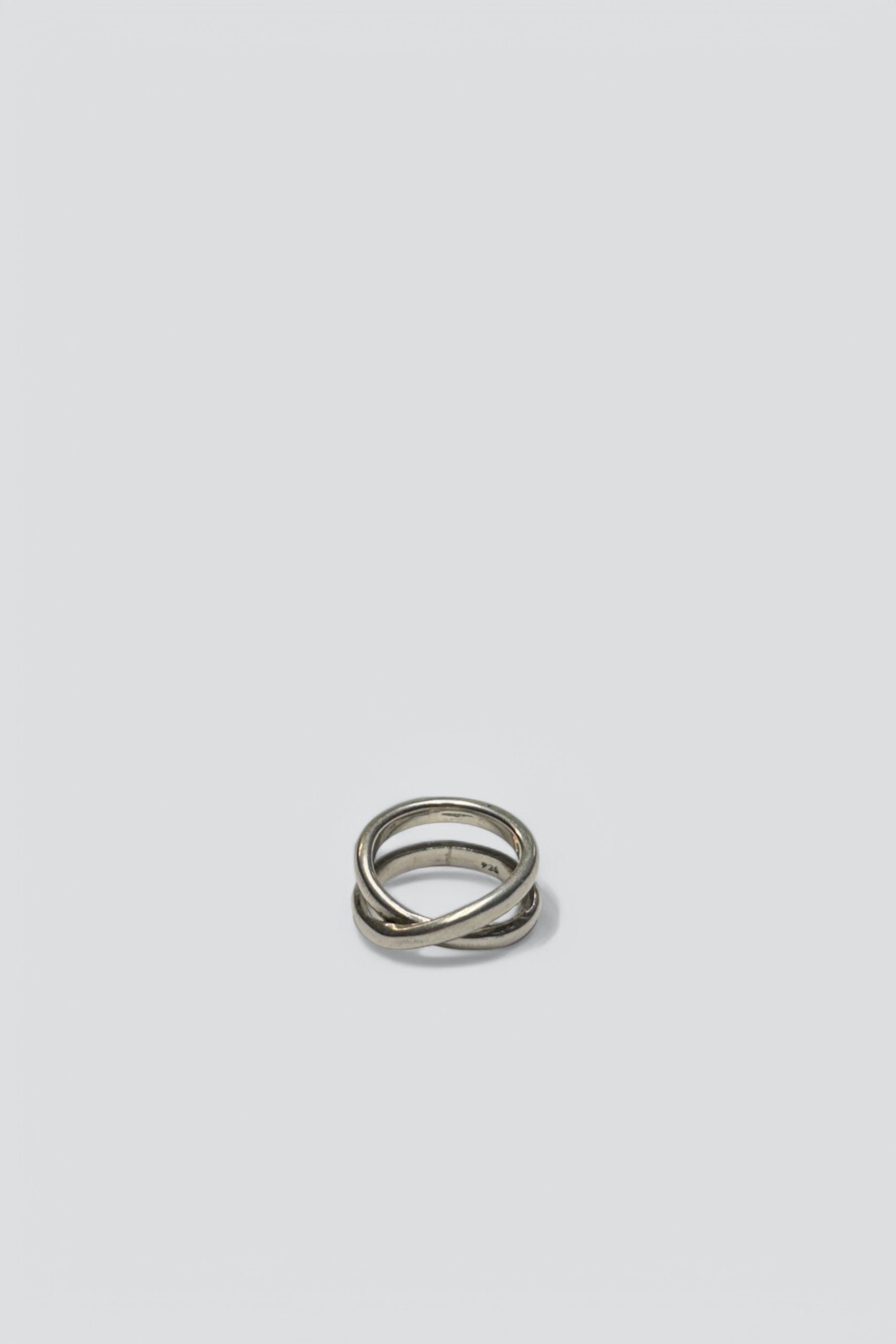 Sterling Silver Crossed Band Ring