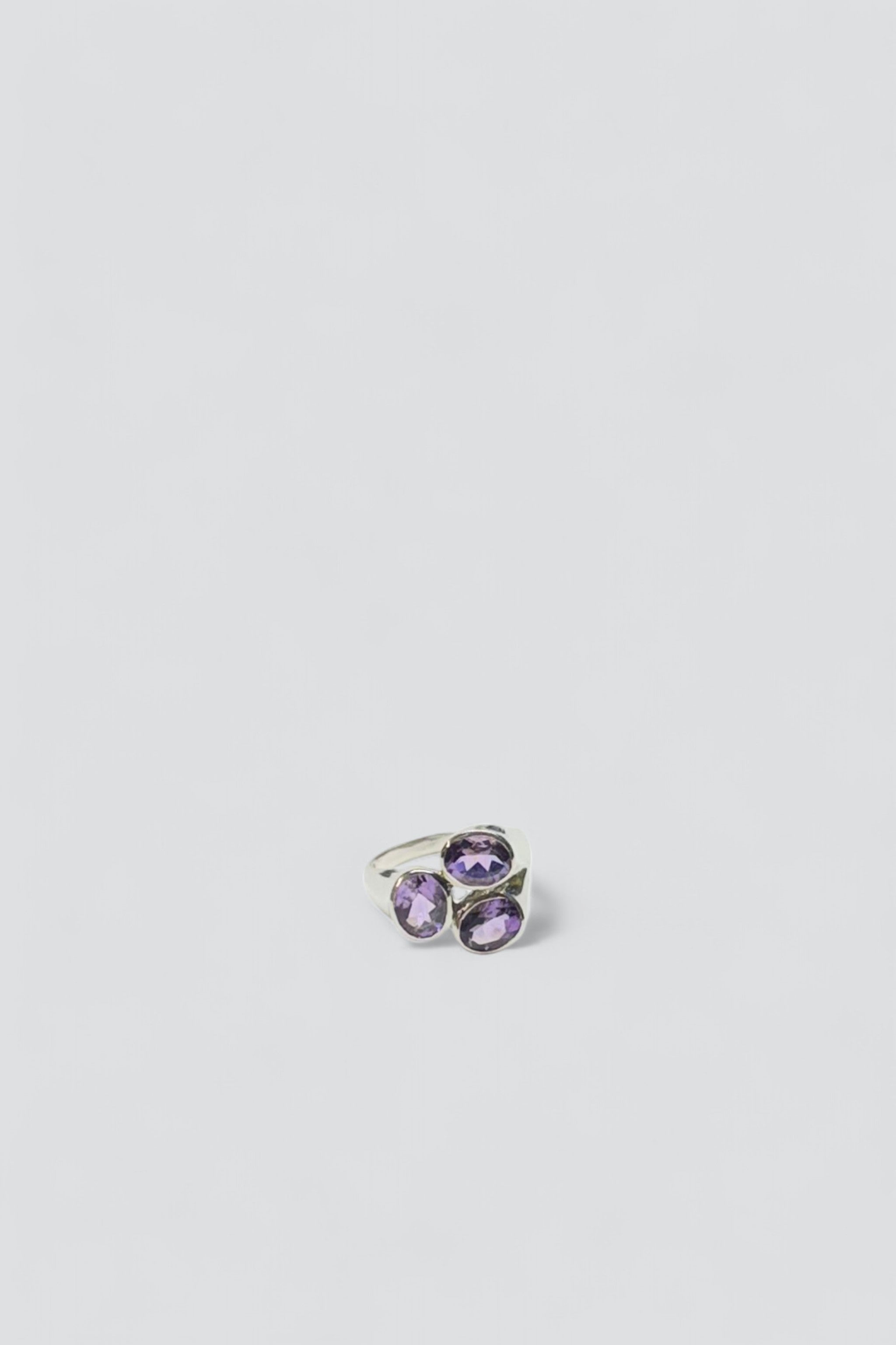 Sterling Silver Triple Amethyst Ring