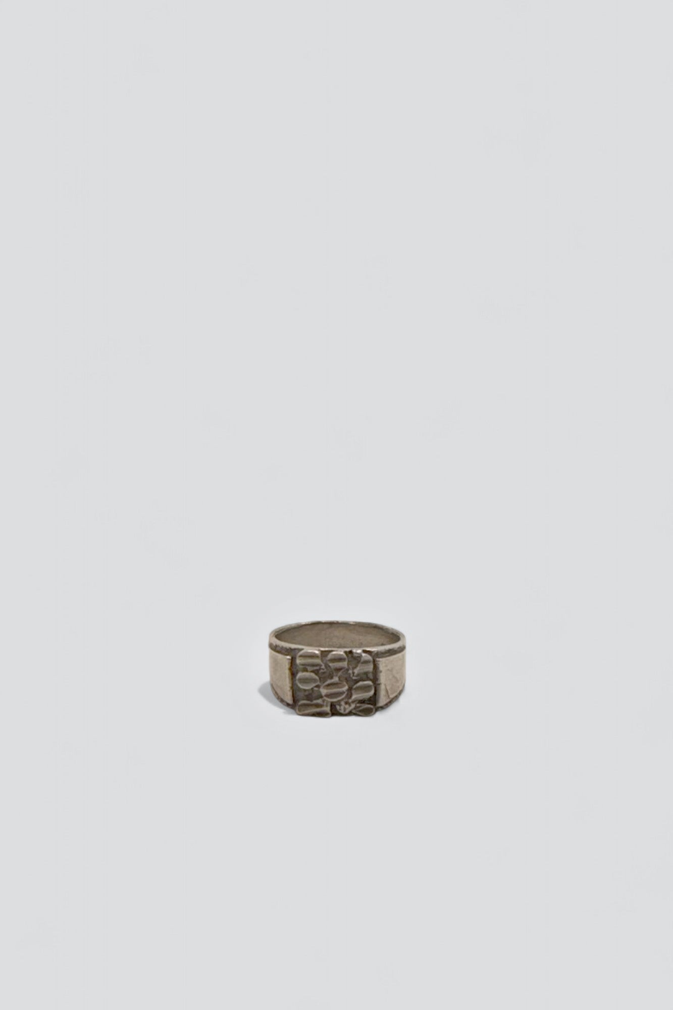 Sterling Silver Nug Carved Signet Ring