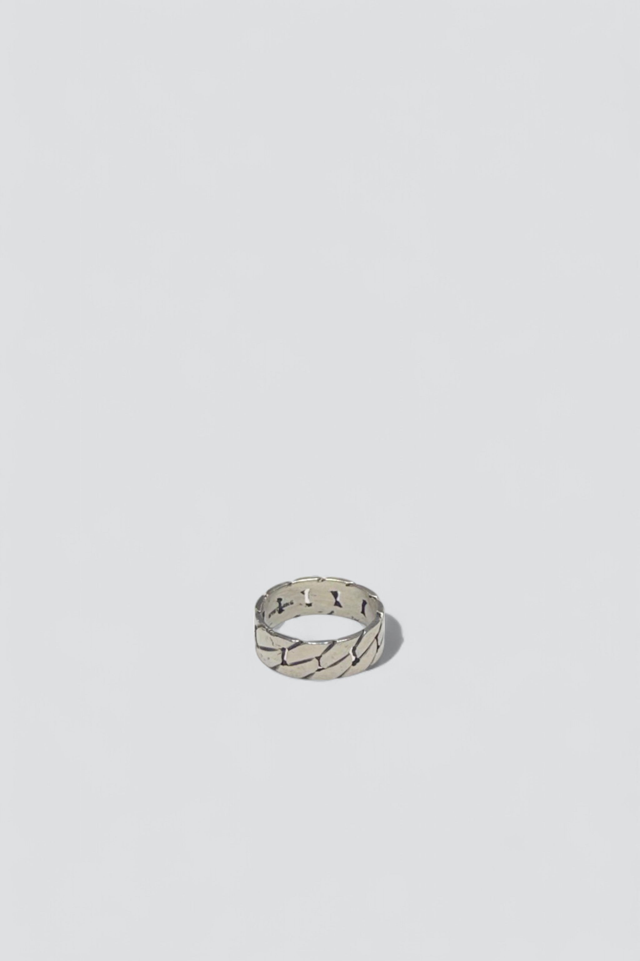 Sterling Silver Carved Chain Ring