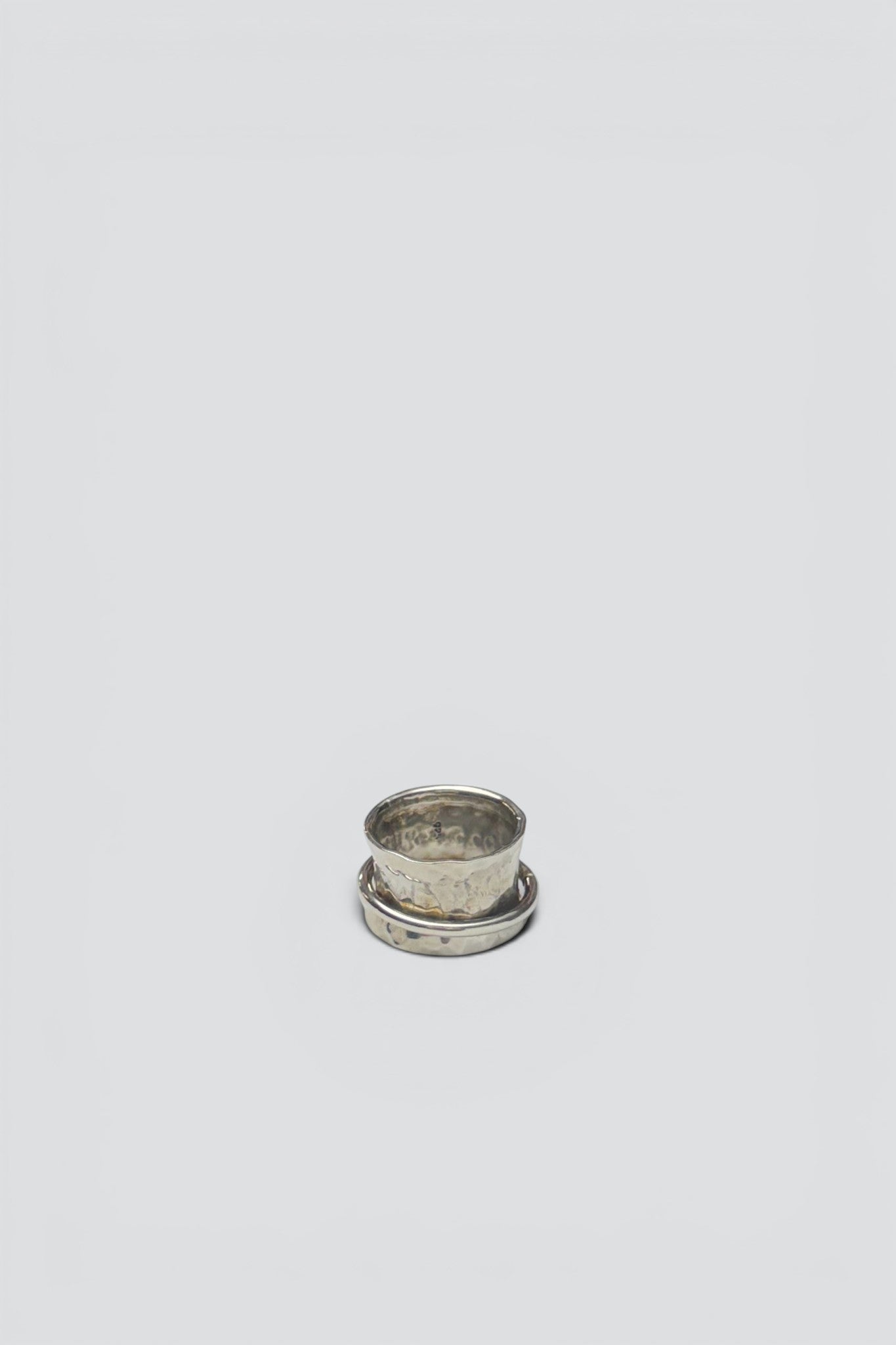 Sterling Silver Hammered Kinetic Ring