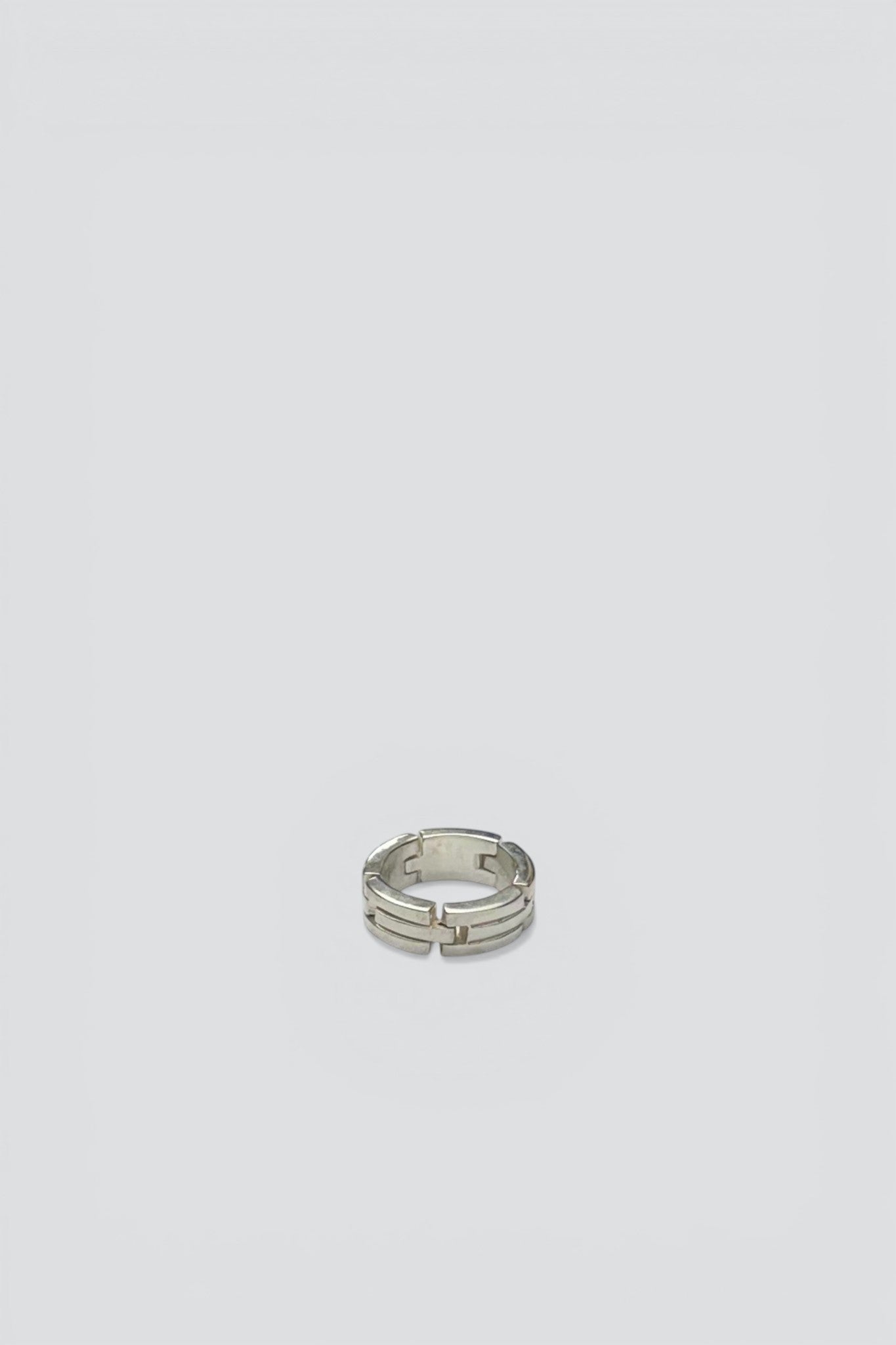 Sterling Silver Curved Bar Link Ring