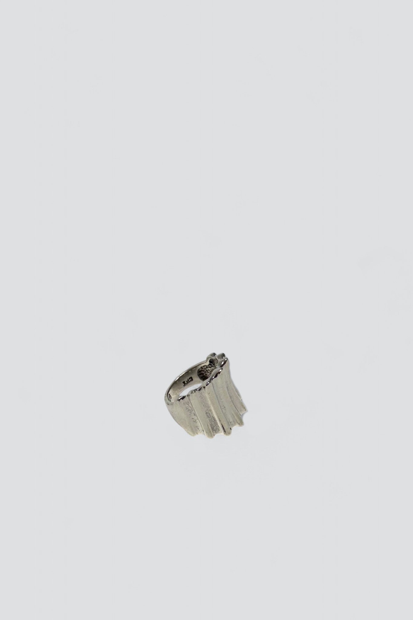 Sterling Silver Deco Curved Plate Ring