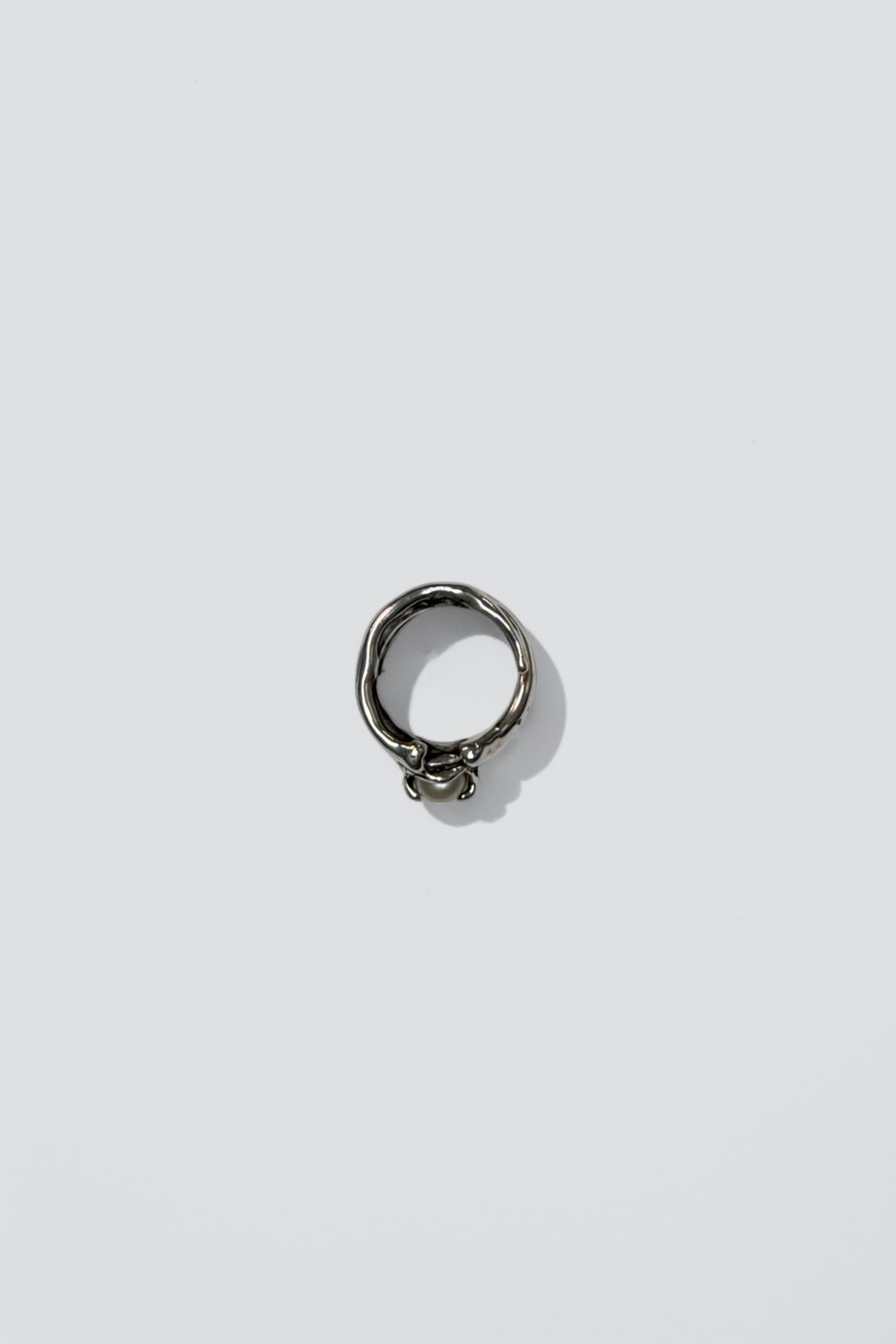 Sterling Silver Round Pearl Ring