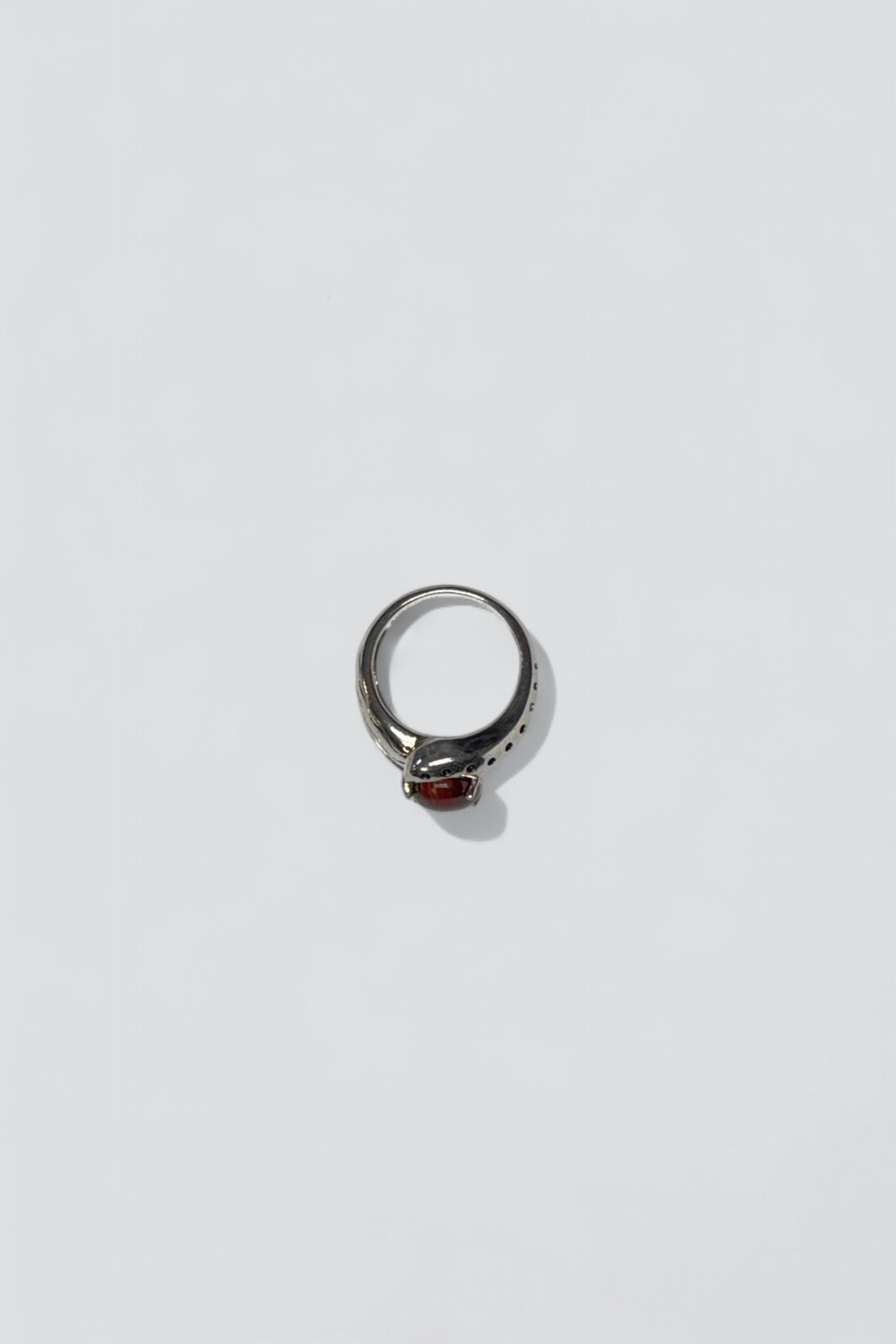 Sterling Silver Agate Carved Ring
