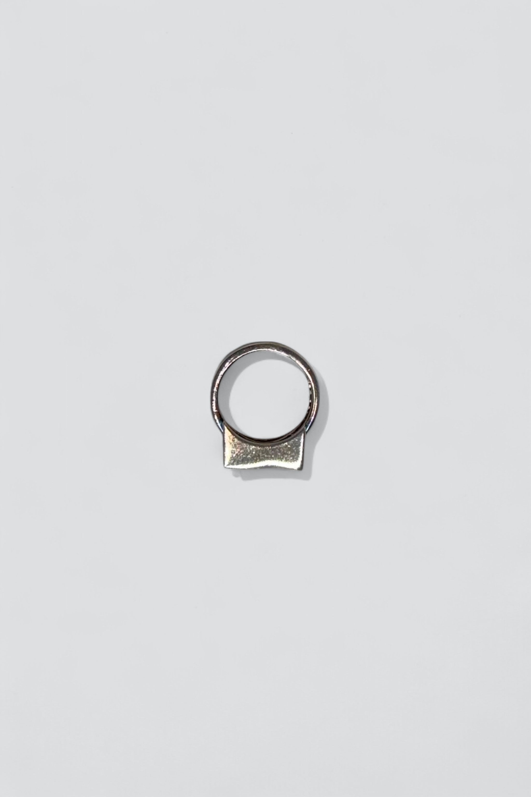 Sterling Silver Hammered Square Ring