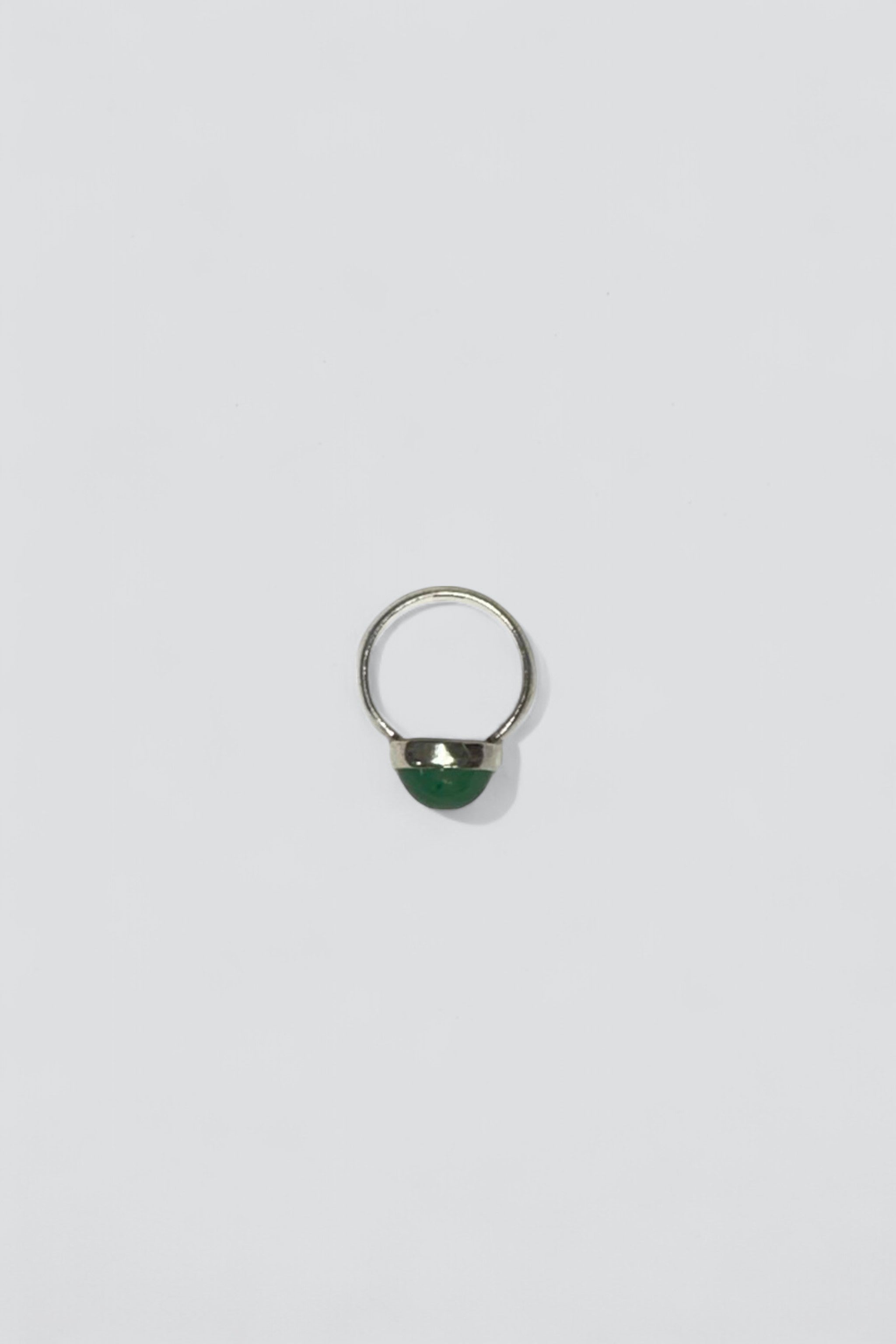 Sterling Silver Jade Oval Signet Ring