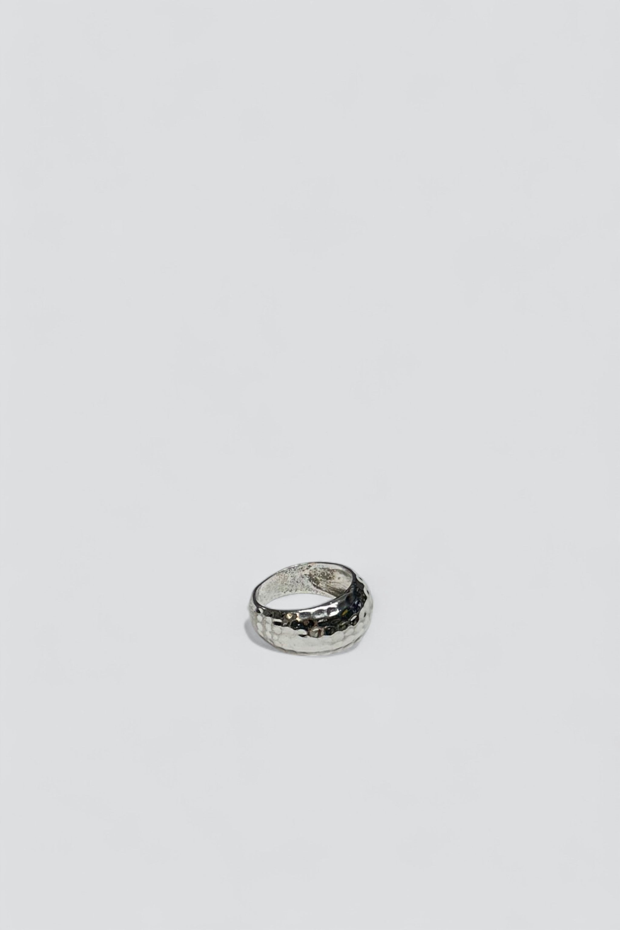 Sterling Silver Hammered Dome Ring