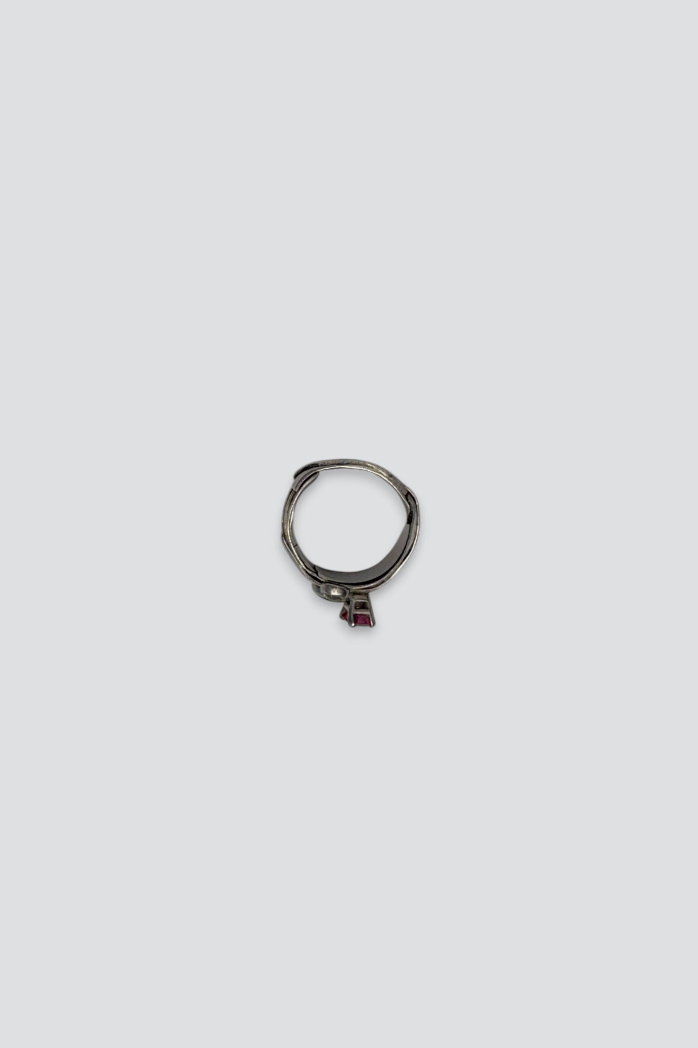 Sterling Silver Onyx Garnet Quartz Deco Ring