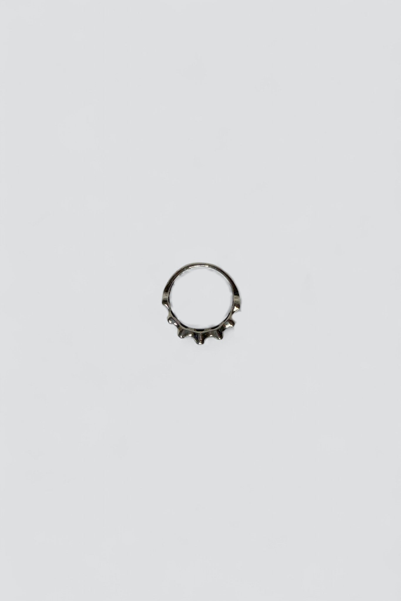Sterling Silver Deco Curved Plate Ring