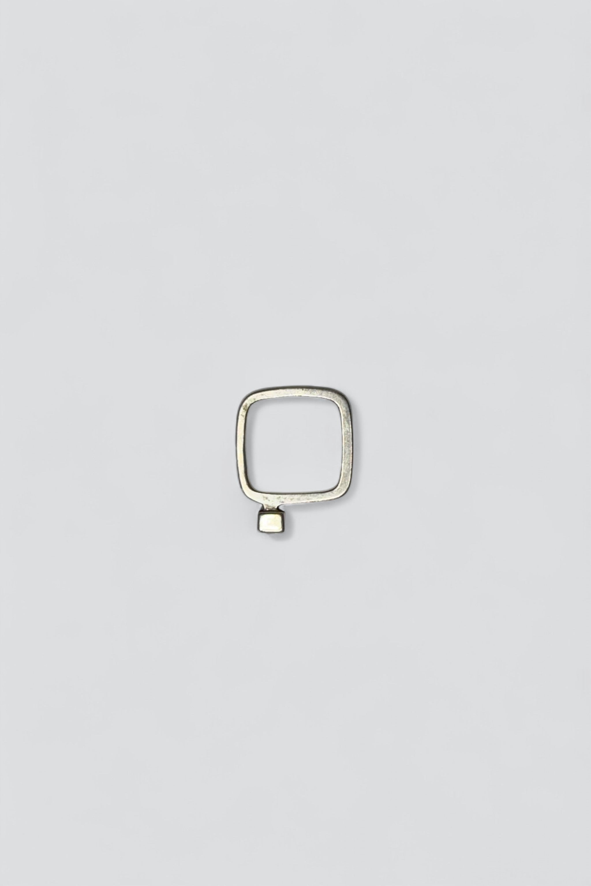 Sterling Silver Square Sapphire Ring