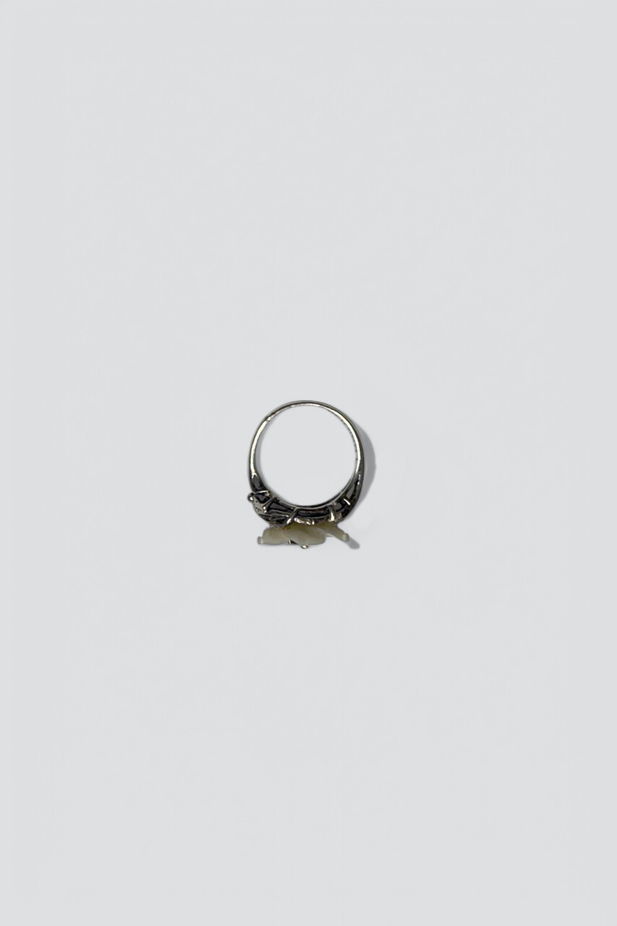 Sterling Silver Petal Mother of Pearl Sapphire Ring