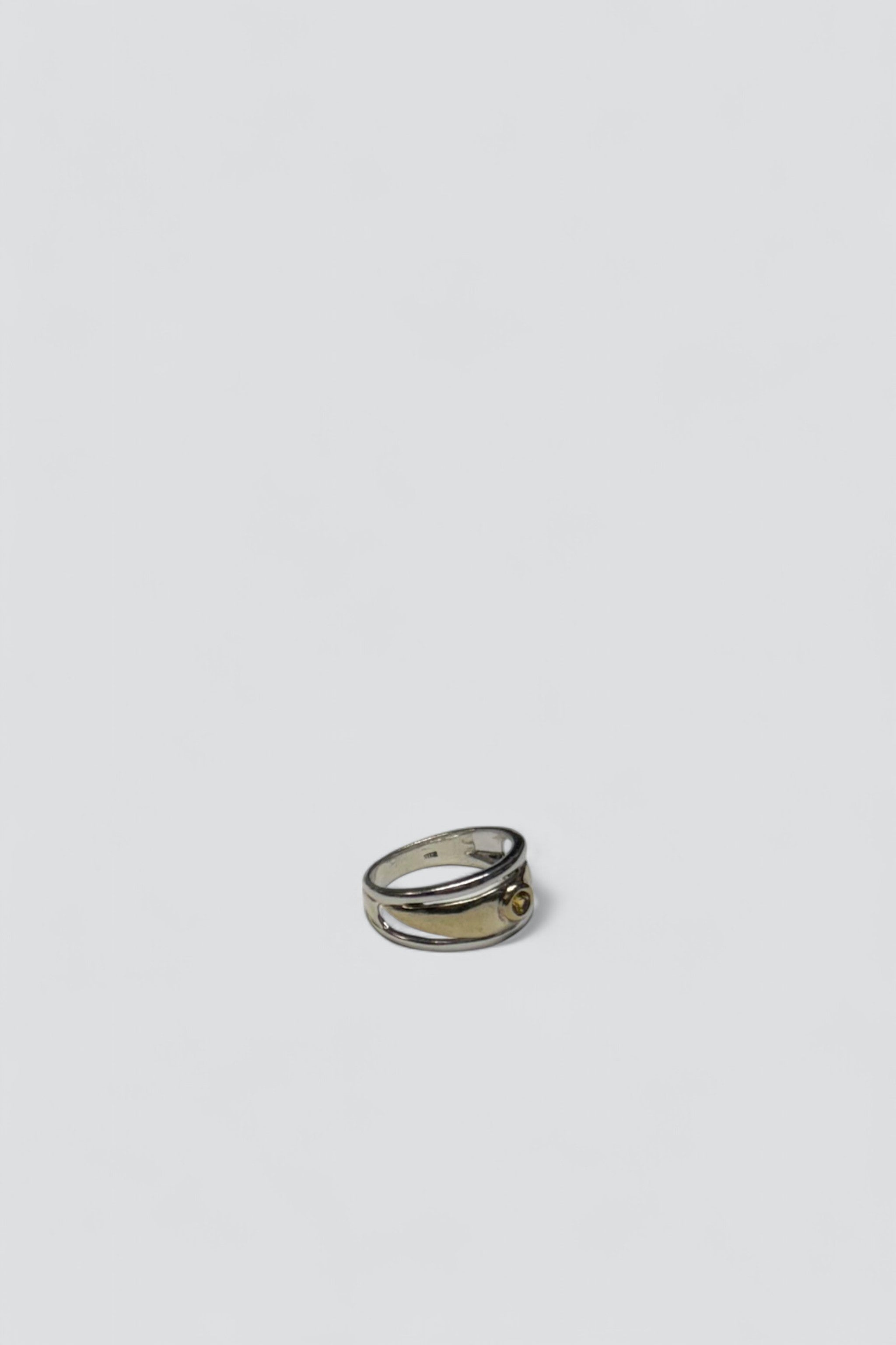 Sterling Silver Citrine Modern Ring