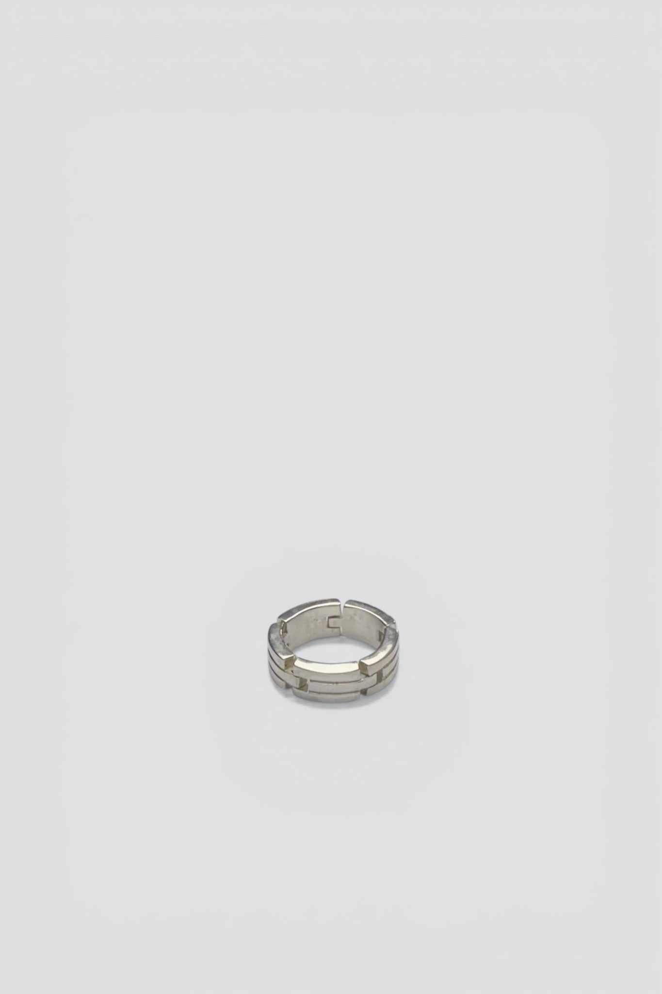 Sterling Silver Curved Bar Link Ring
