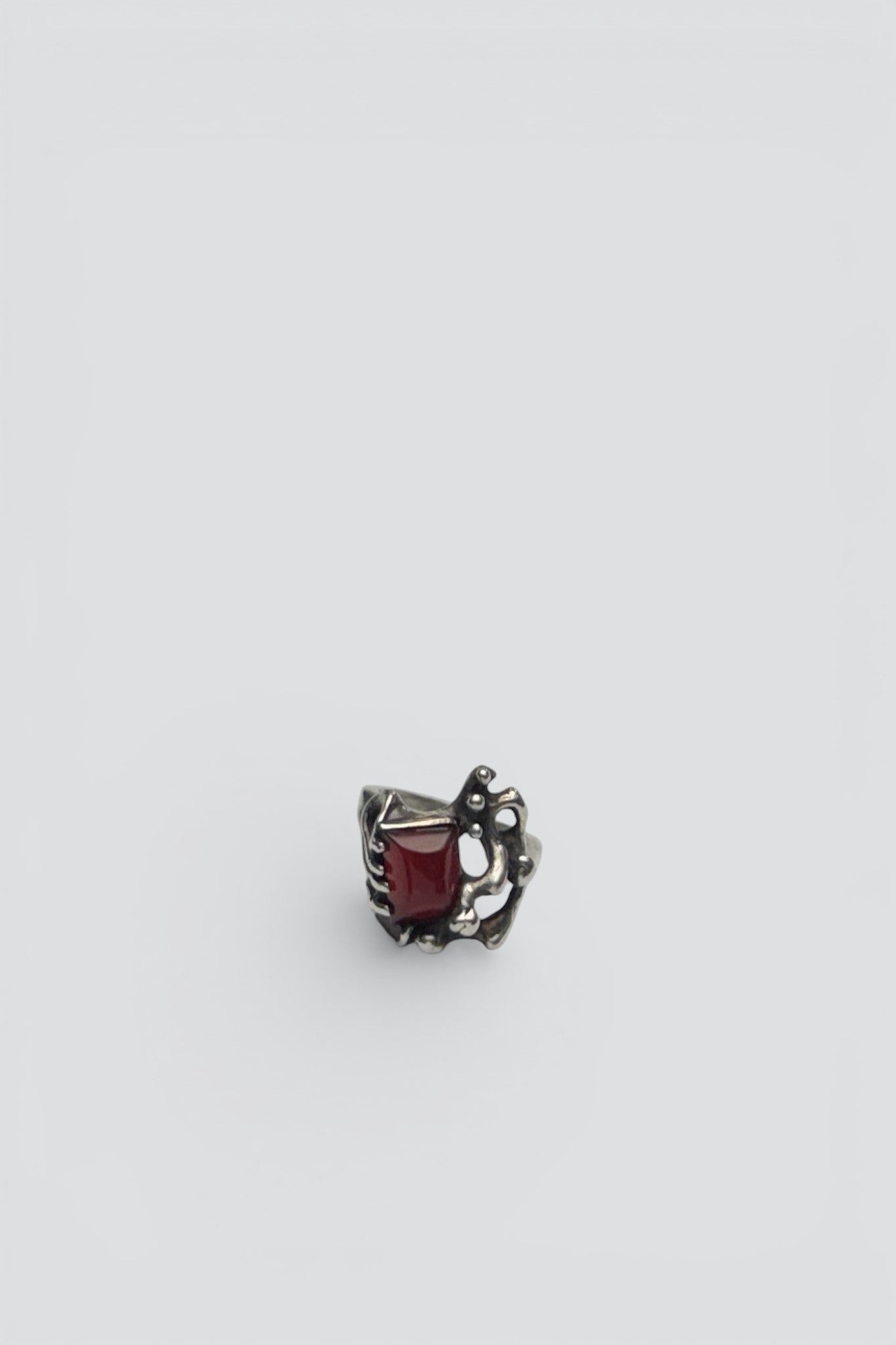 Sterling Silver Carnelian Abstract Ring