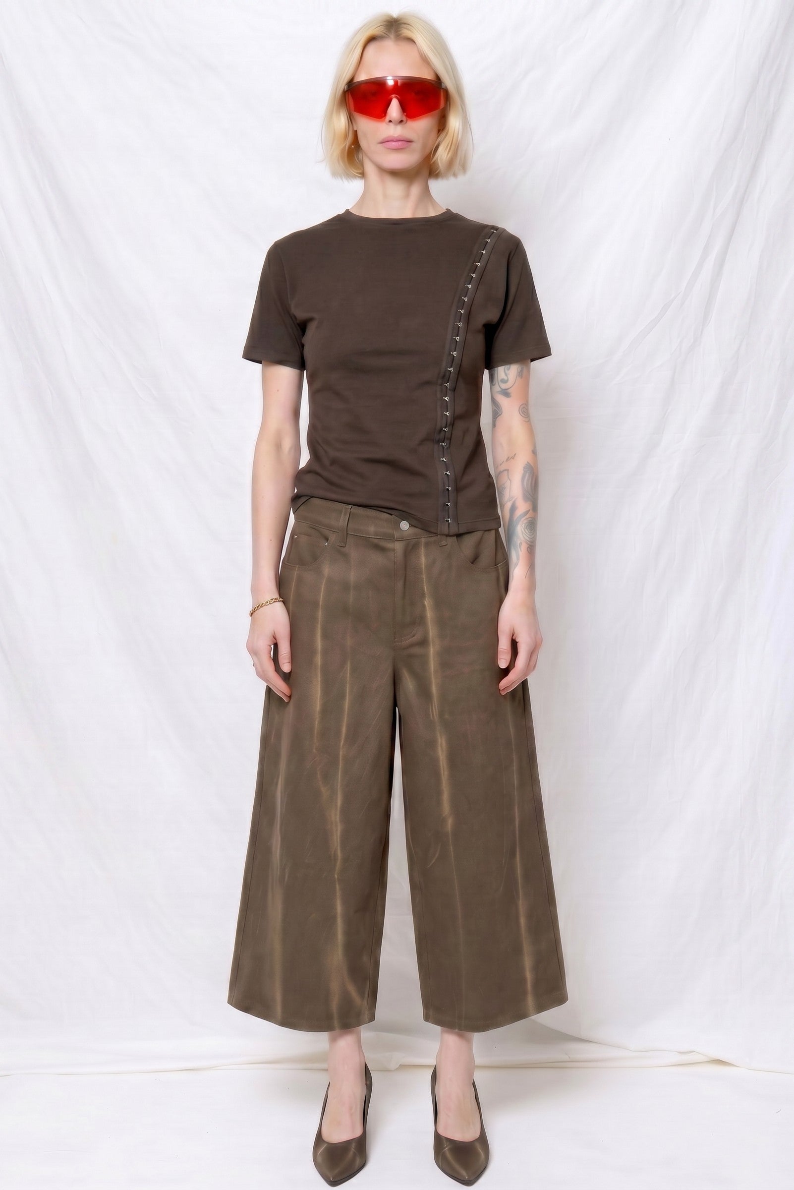 Brown Denim Crop Jean