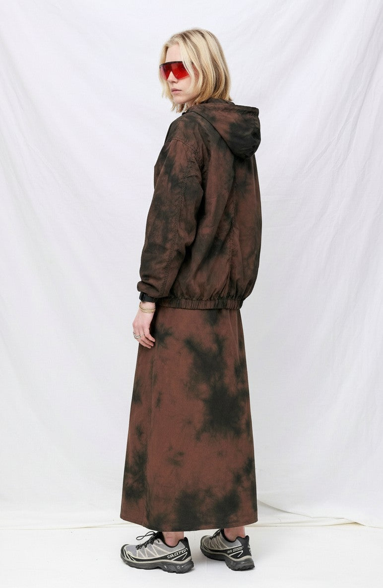 No.304 Black/Brown Poplin Wrap Skirt