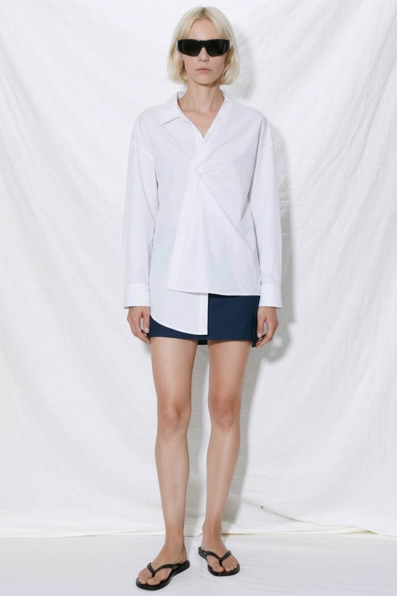 White Charles Badly Buttoned Shirt