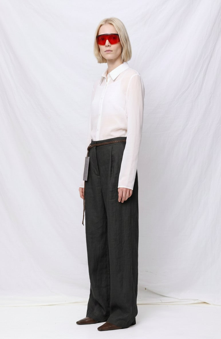 White Sheer Slim Shirt